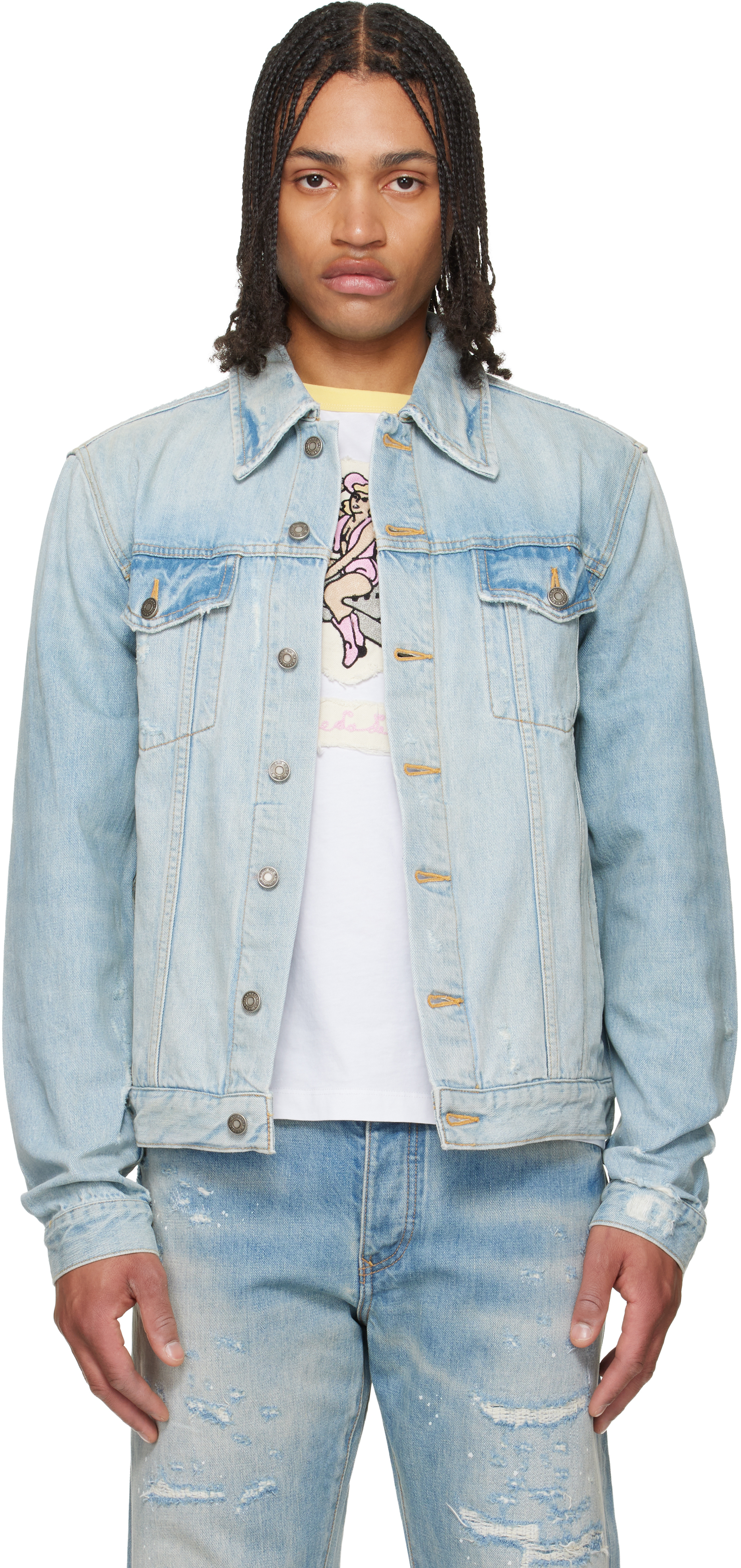 COÛT DE LA LIBERTÉ: ブルー Johnny Vintage DBL Dip Denim トラッカー