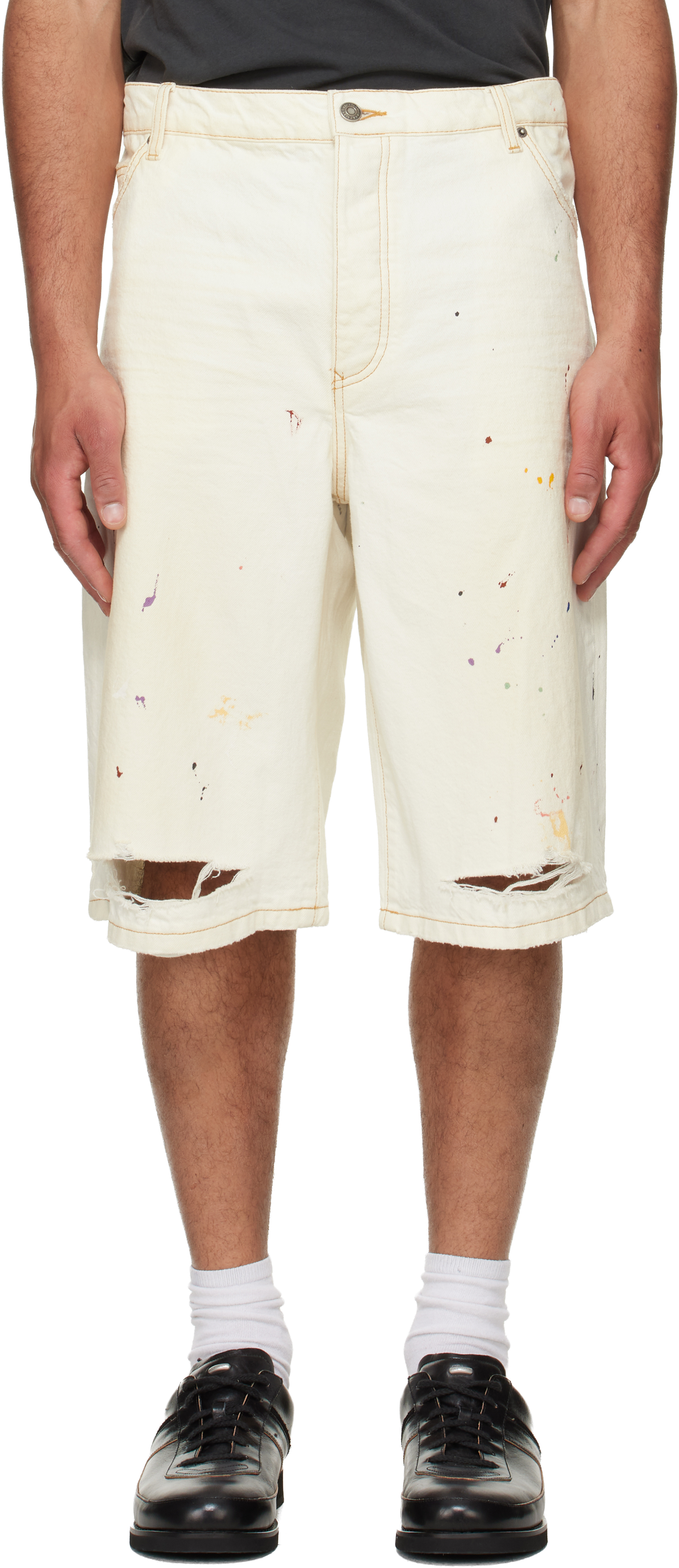 COÛT DE LA LIBERTÉ: オフホワイト Zander Twill Baggy ショートパンツ