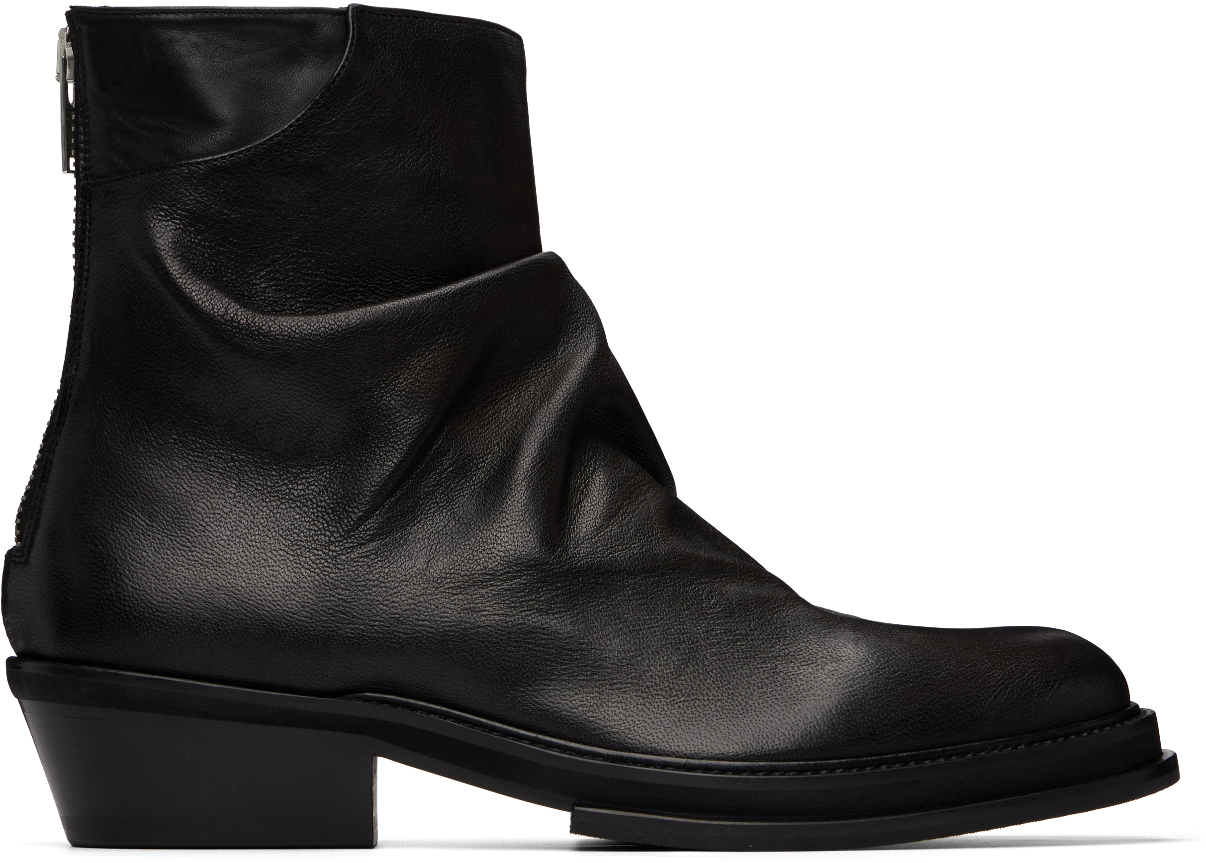 424 Black Marathon Cowboy Boots