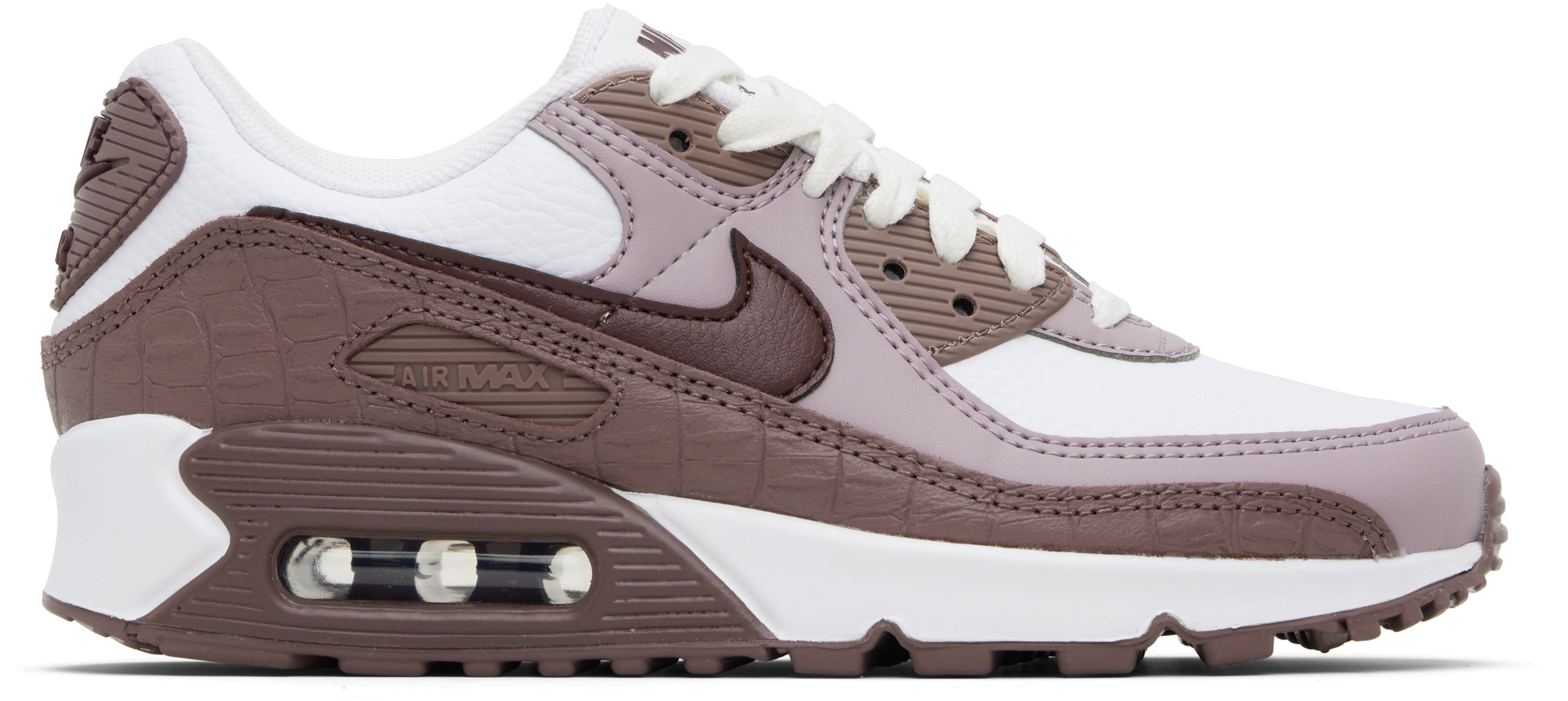 Nikeのバーガンディ＆ホワイト Air Max 90 スニーカーがセール中
