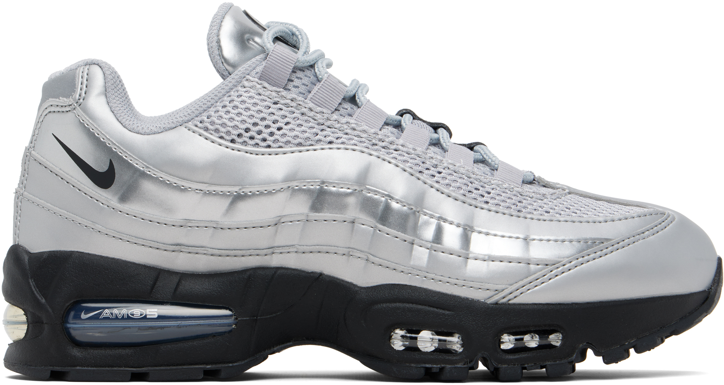 Silver Air Max 95 Big Bubble Sneakers by Nike on Sale