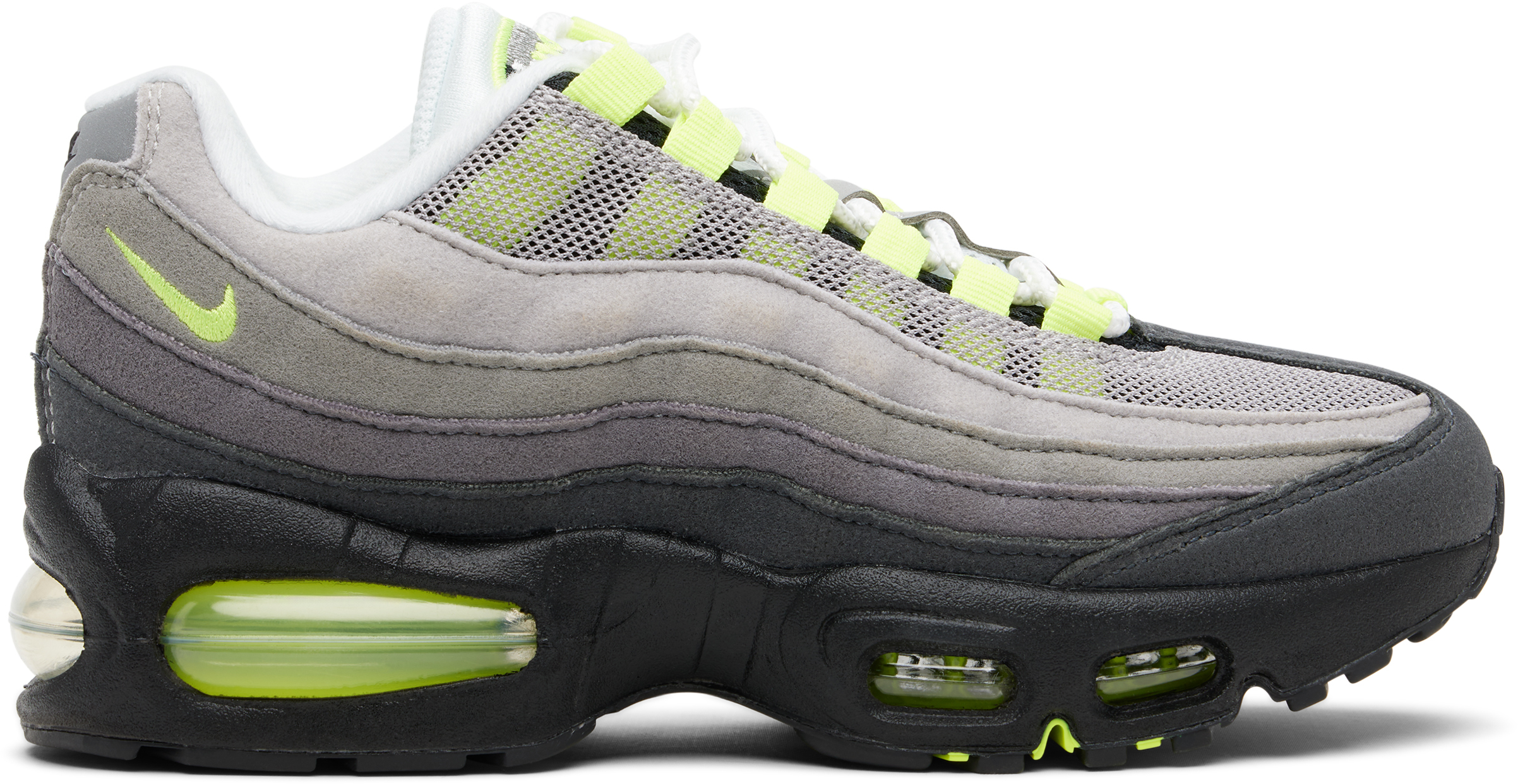 Big Kids Gray & Yellow Air Max 95 Big Bubble Sneakers by Nike | SSENSE