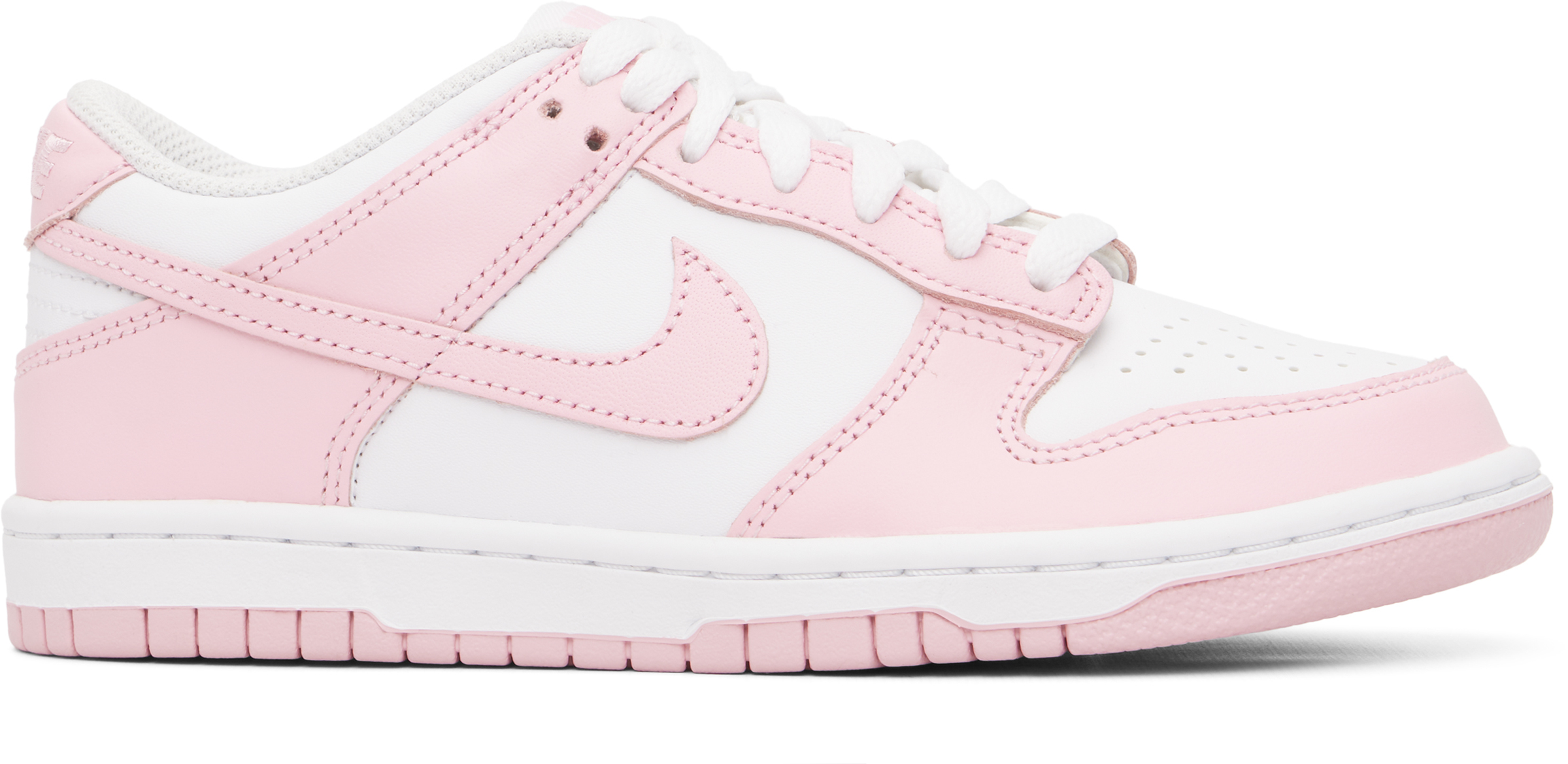Nike Dunk ピンク/ホワイト スニーカー Nike リトルキッズ｜ピンク＆ホワイト Dunk Low スニーカー | SSENSE 日本