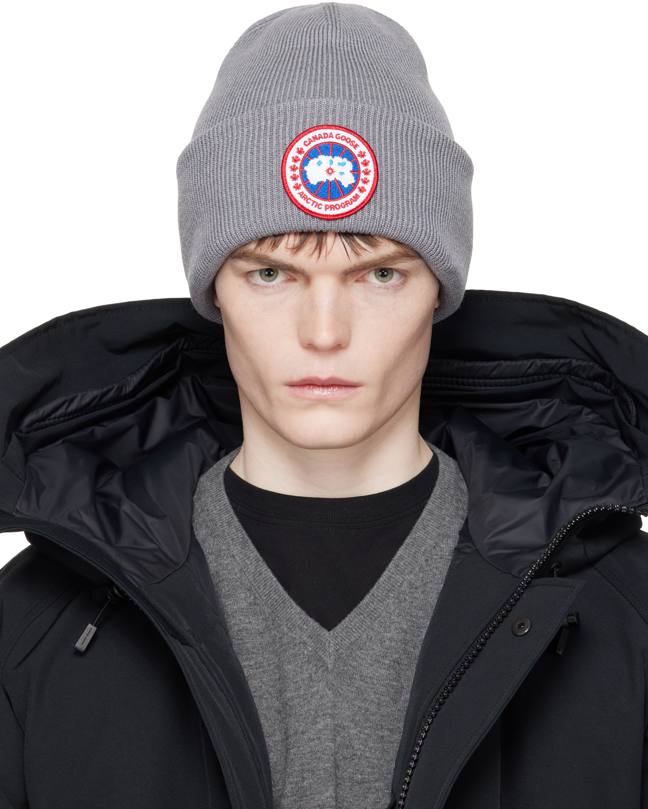 Canada Goose Light Gray Knit Beanie - NEW Canada Goose Men main image 4