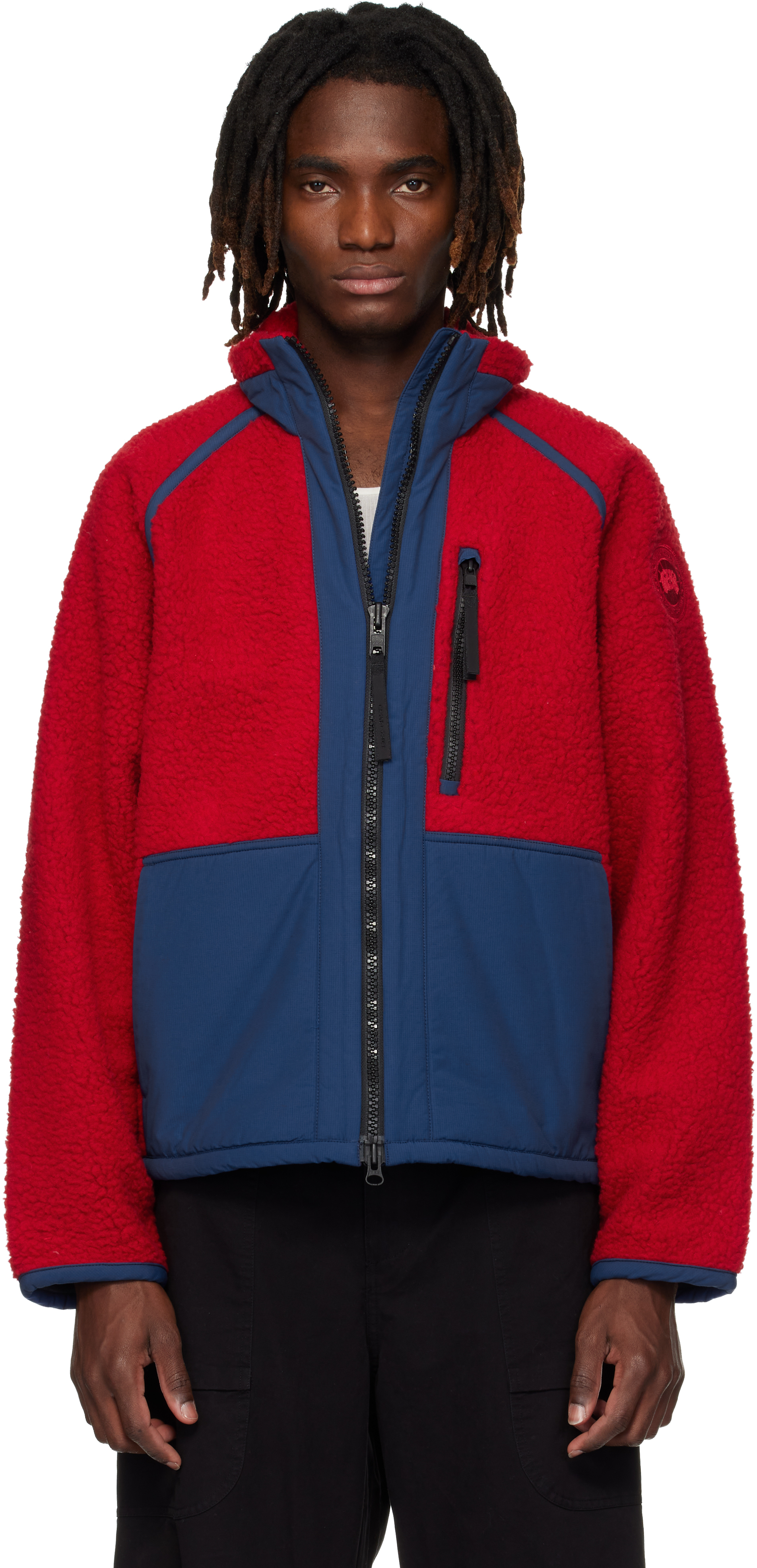 Canada Goose Red & Navy Westport Fleece Jacket