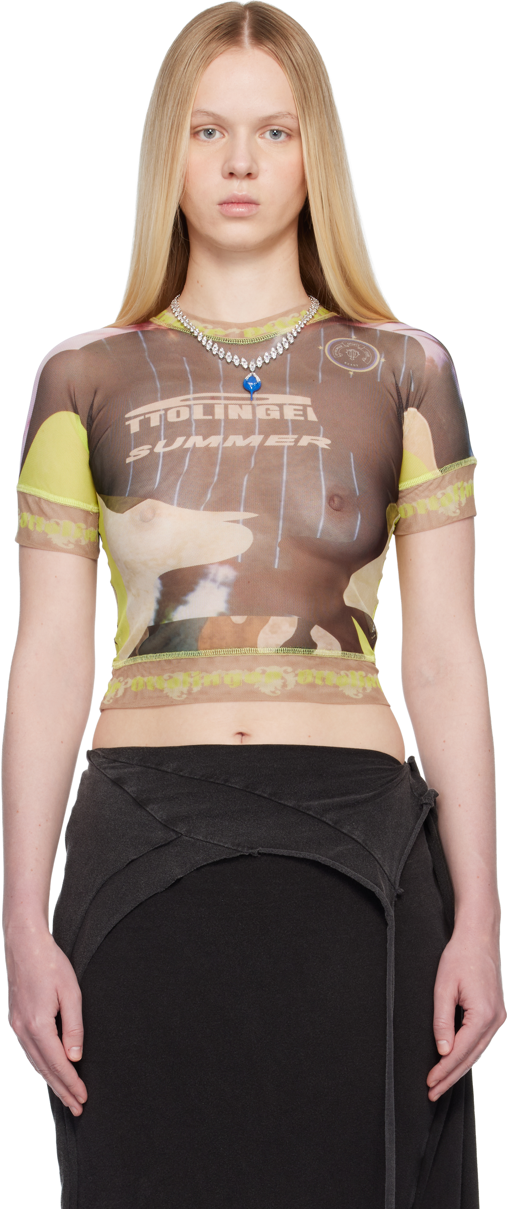 Ottolinger: Multicolor Camo Mesh T-shirt | SSENSE