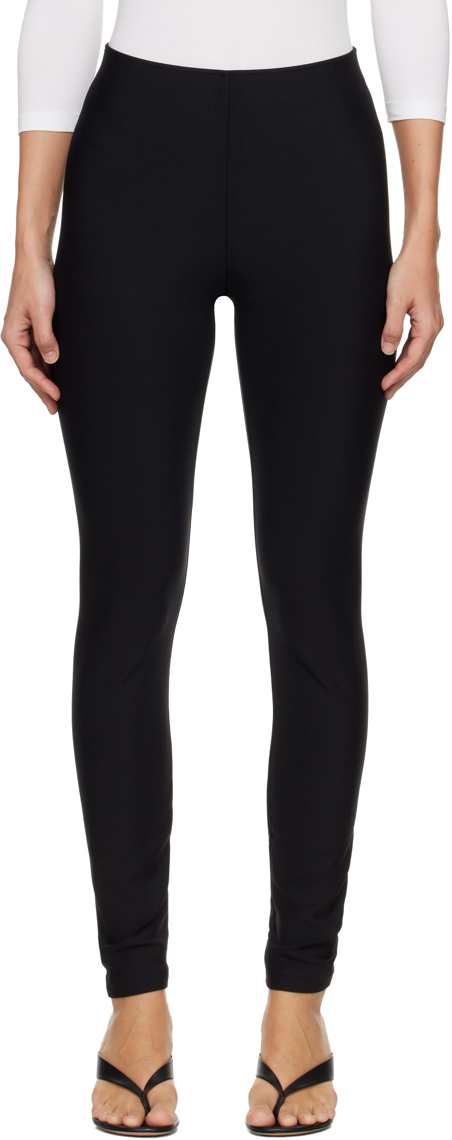 新品 wolford ハイウエストレギンス Wolford: ブラック Scuba レギンス | SSENSE 日本
