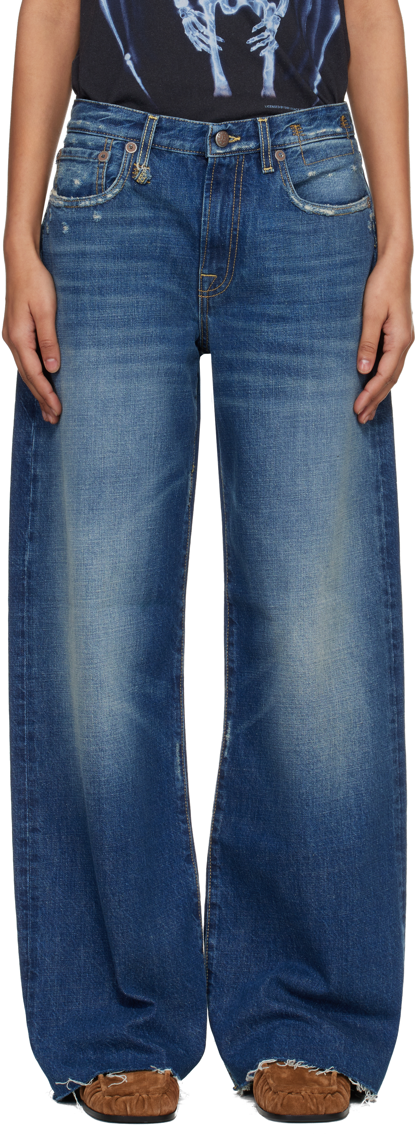 R13: Blue D'Arcy Loose Jeans | SSENSE R13: Blue D'Arcy Loose Jeans | SSENSE