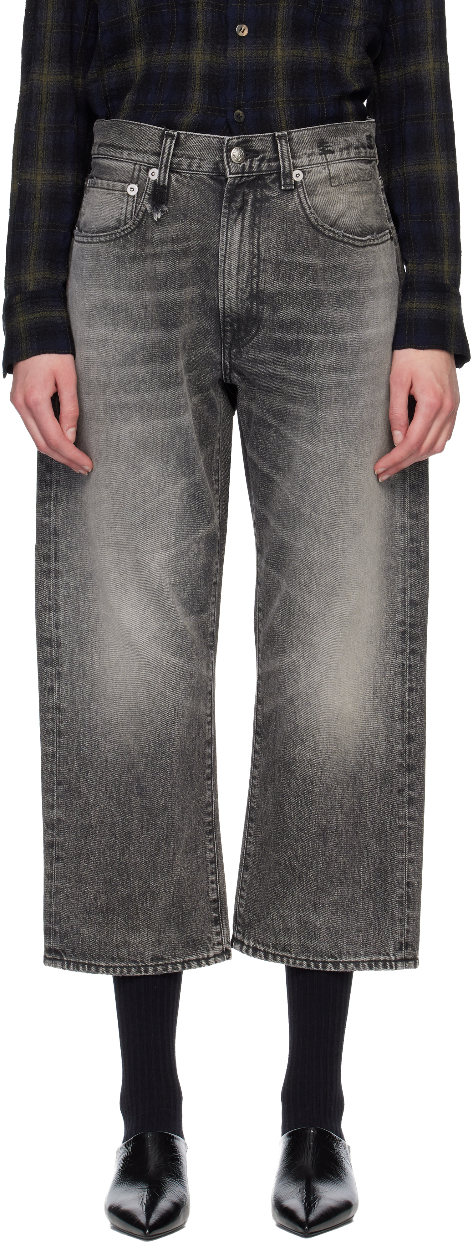 R13 Gray X-Boyfriend Jeans