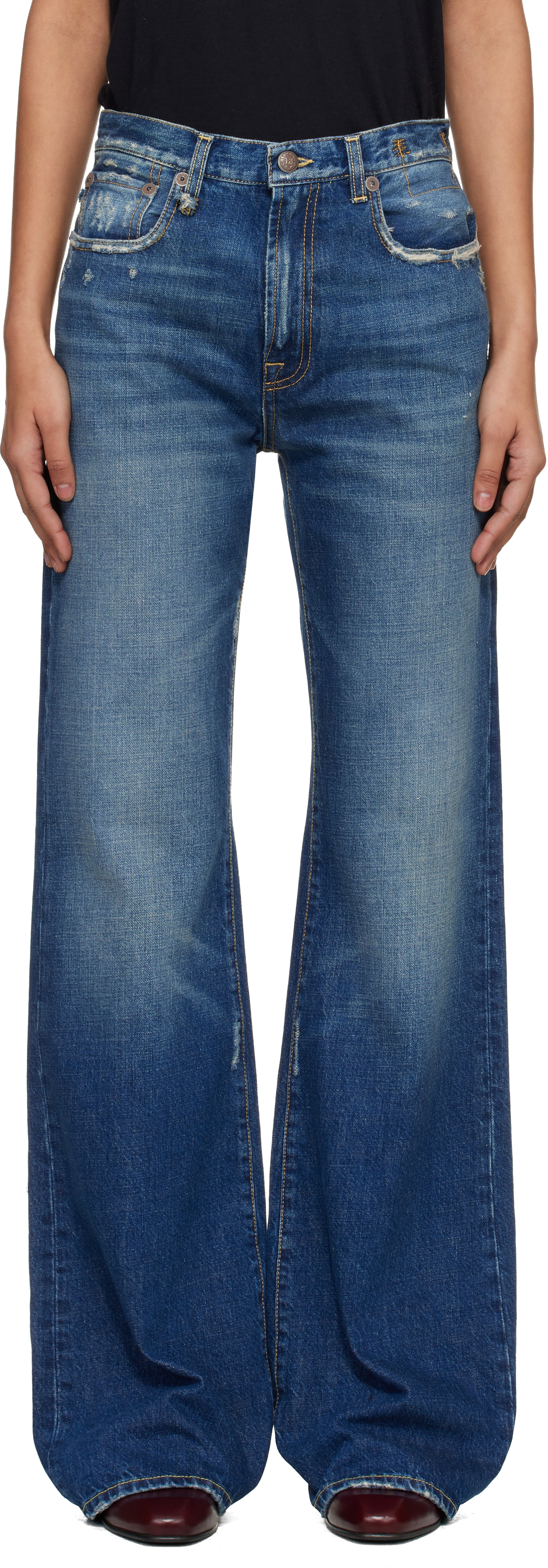 R13 Blue Loose Jane Jeans