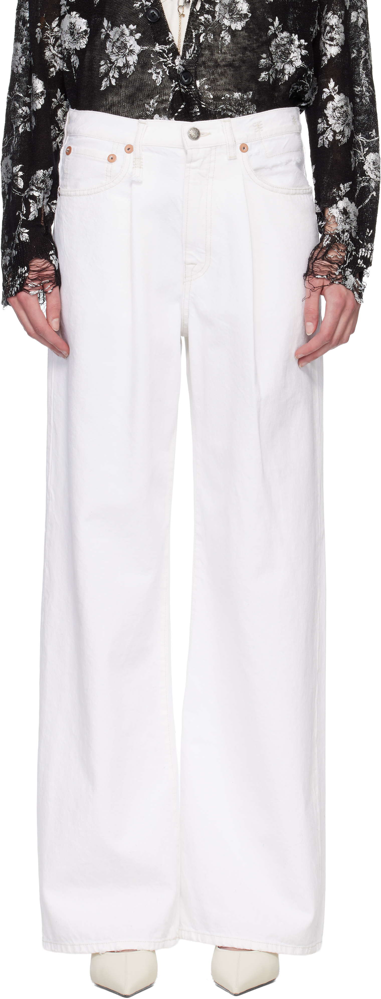 R13 SSENSE Exclusive White Baggy Damon Jeans