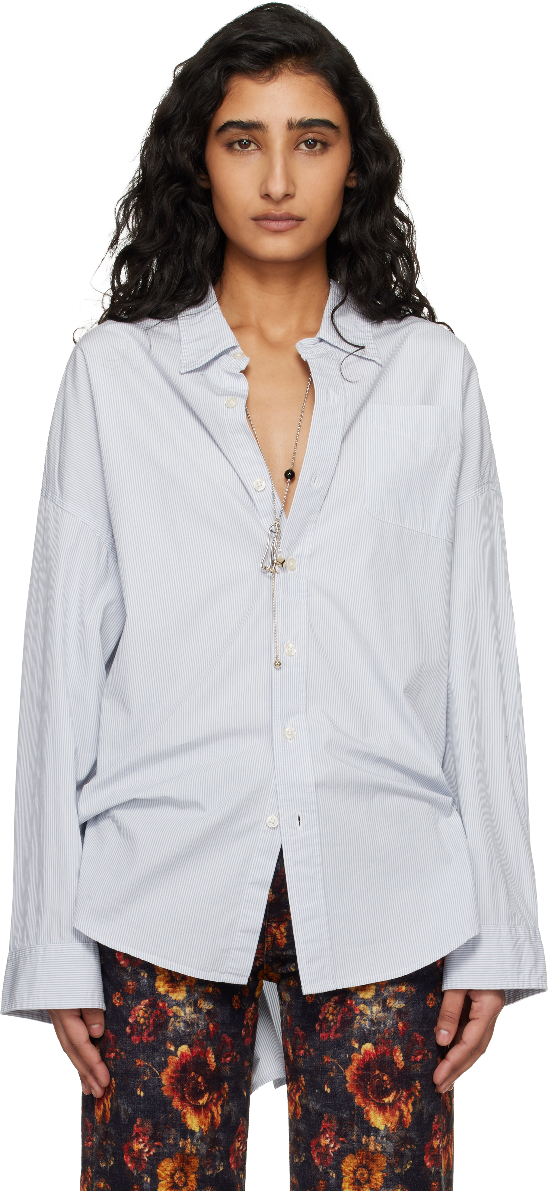 R13 Blue Drop Neck Shirt