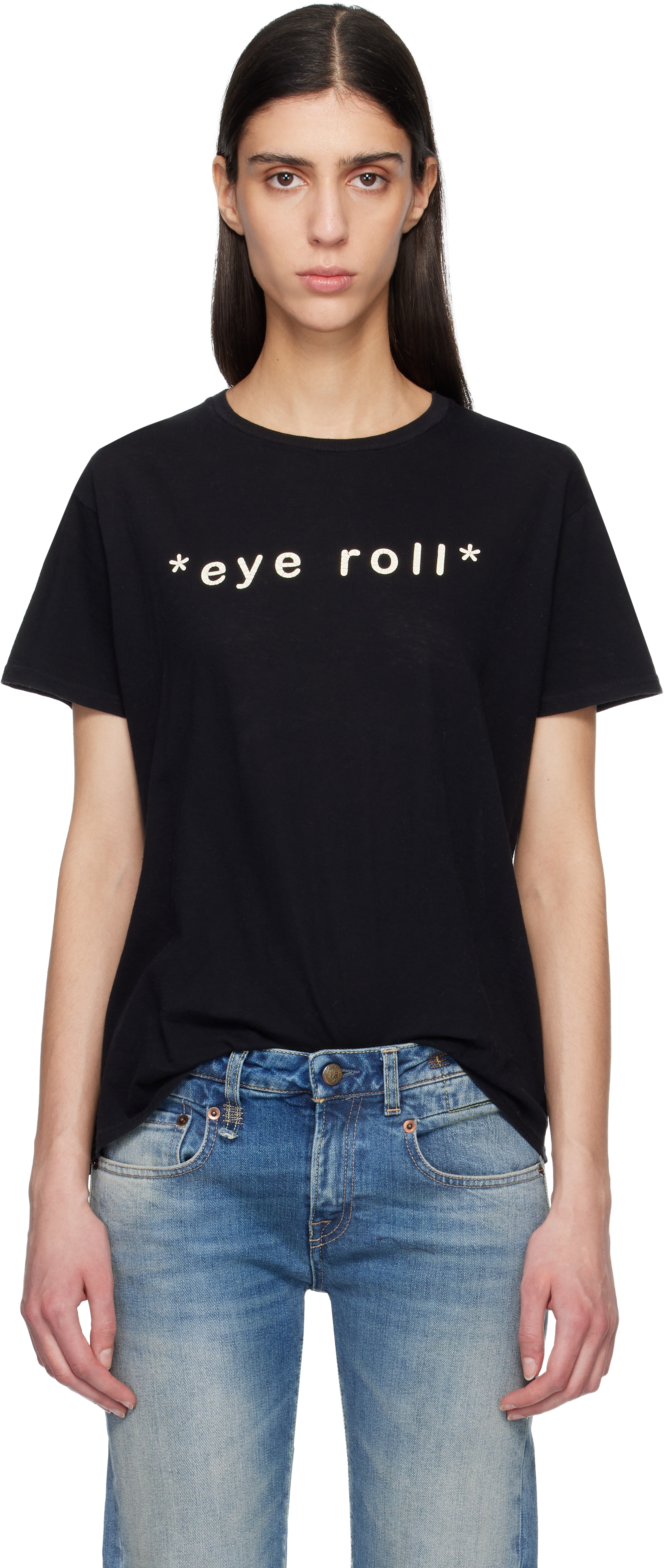 R13 Black 'Eye Roll' Boy T-shirt