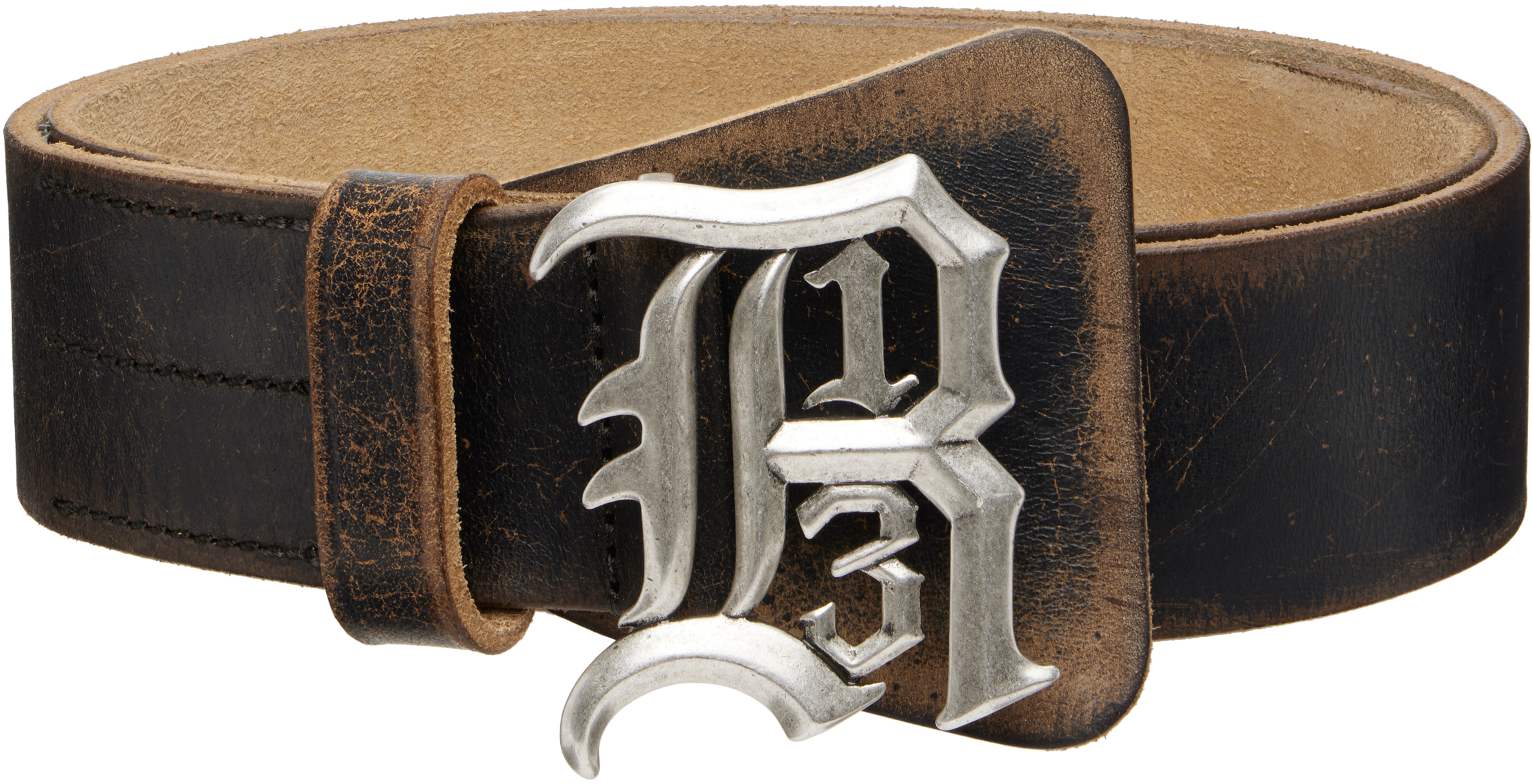 R13 Brown R13 Logo Buckle Belt