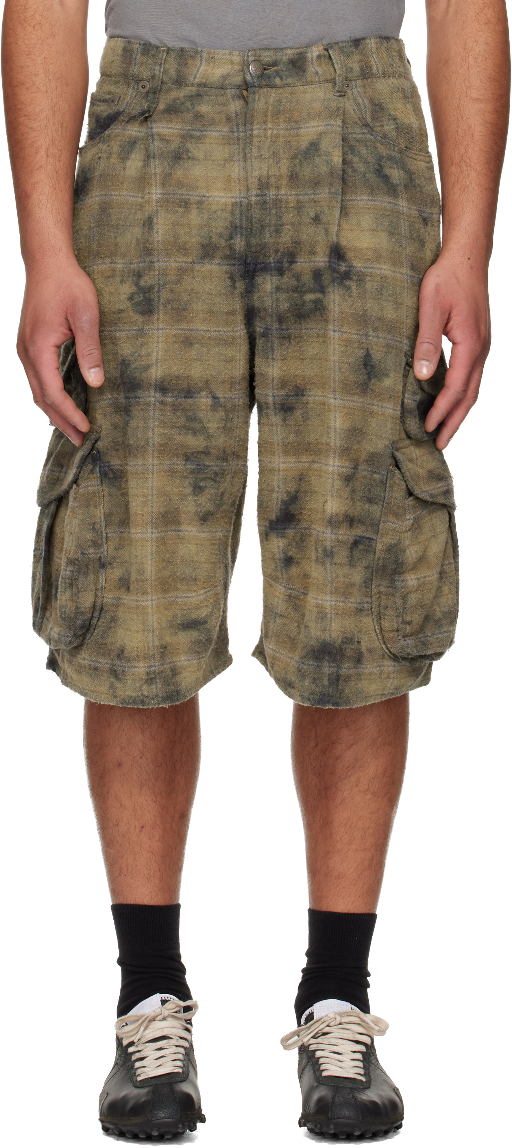 Khaki Bermuda Cargo Shorts by R13 on Sale