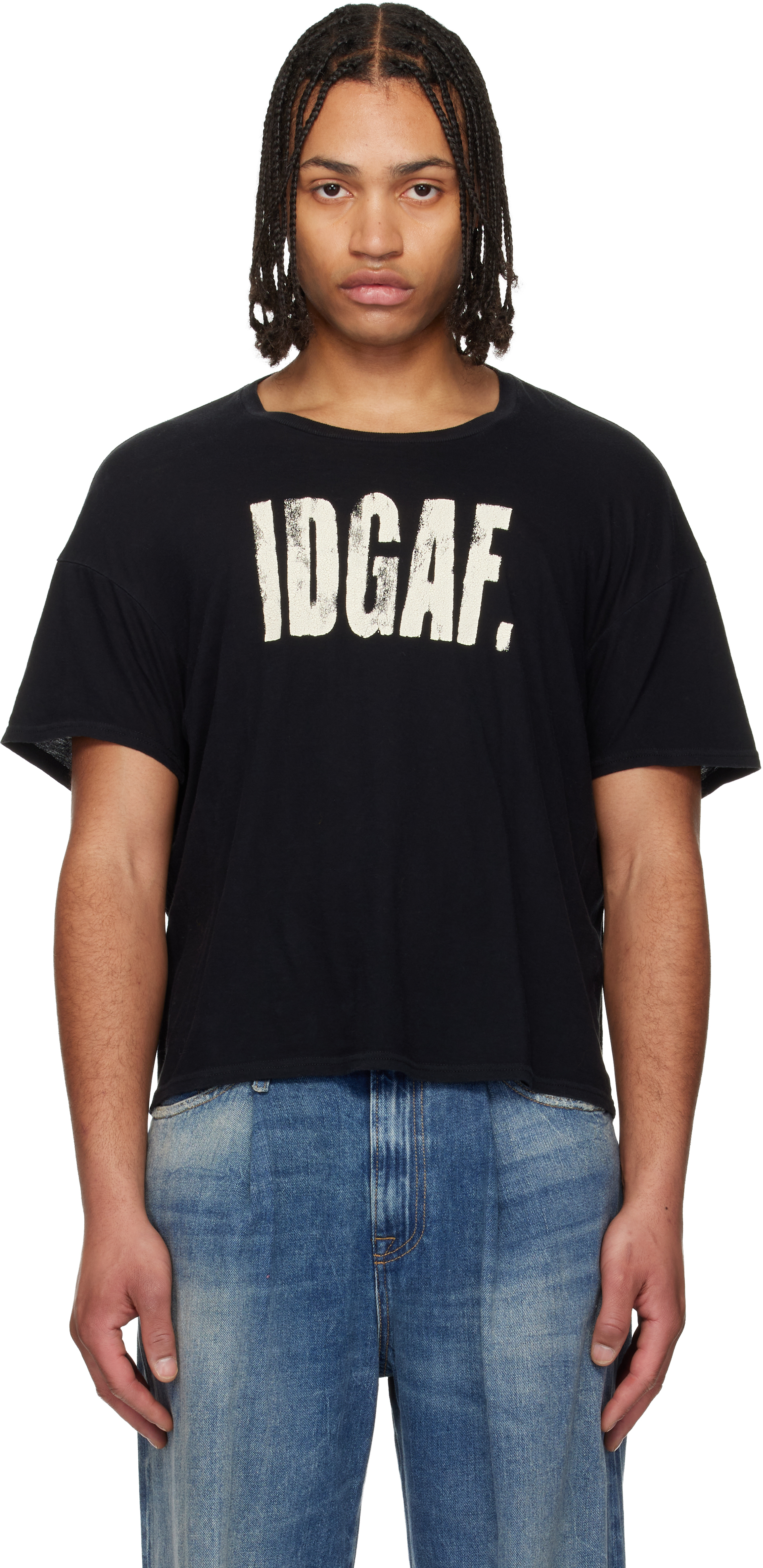 R13 Black 'I Don't Give A F' Relaxed T-shirt