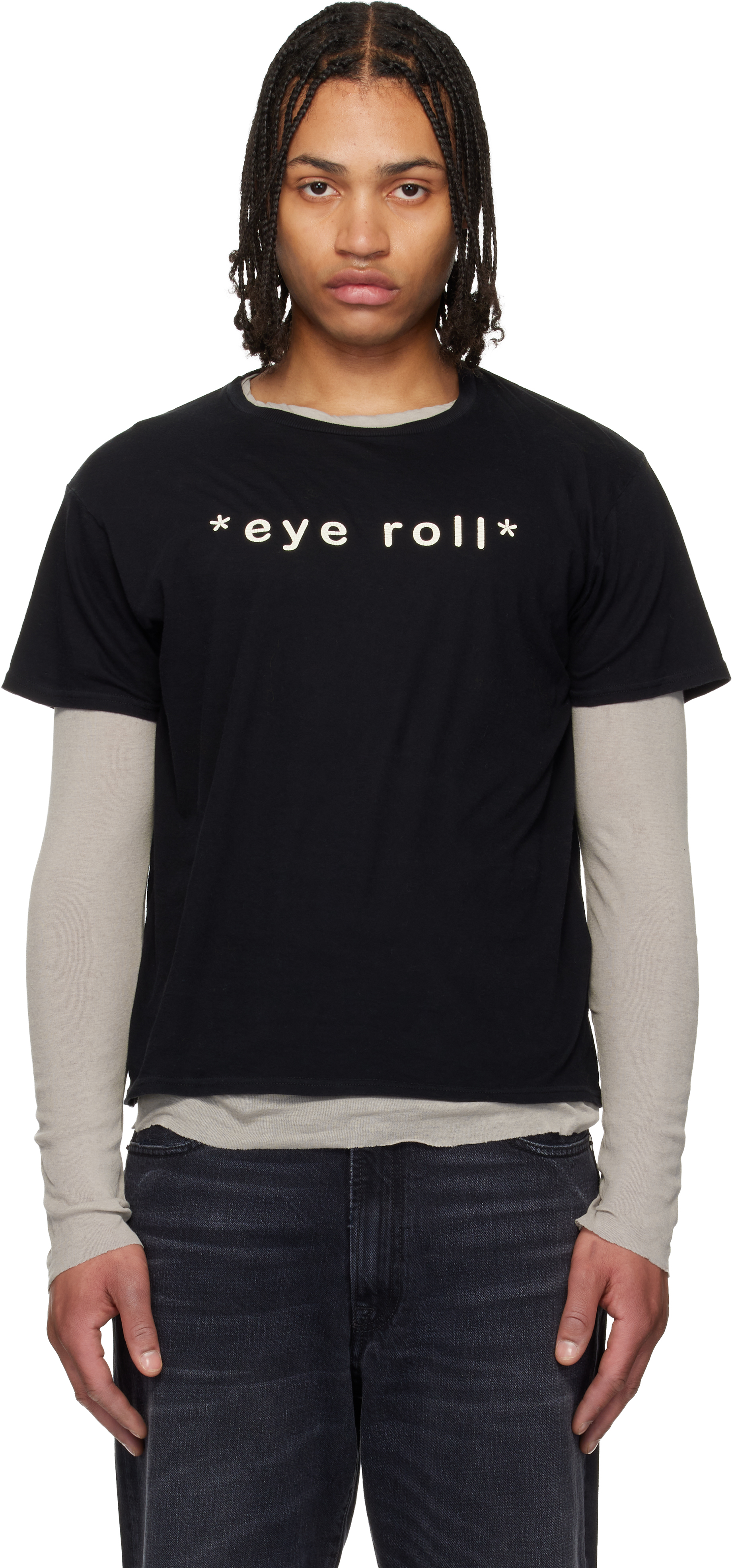 R13 Black 'Eye Roll' Boy T-shirt