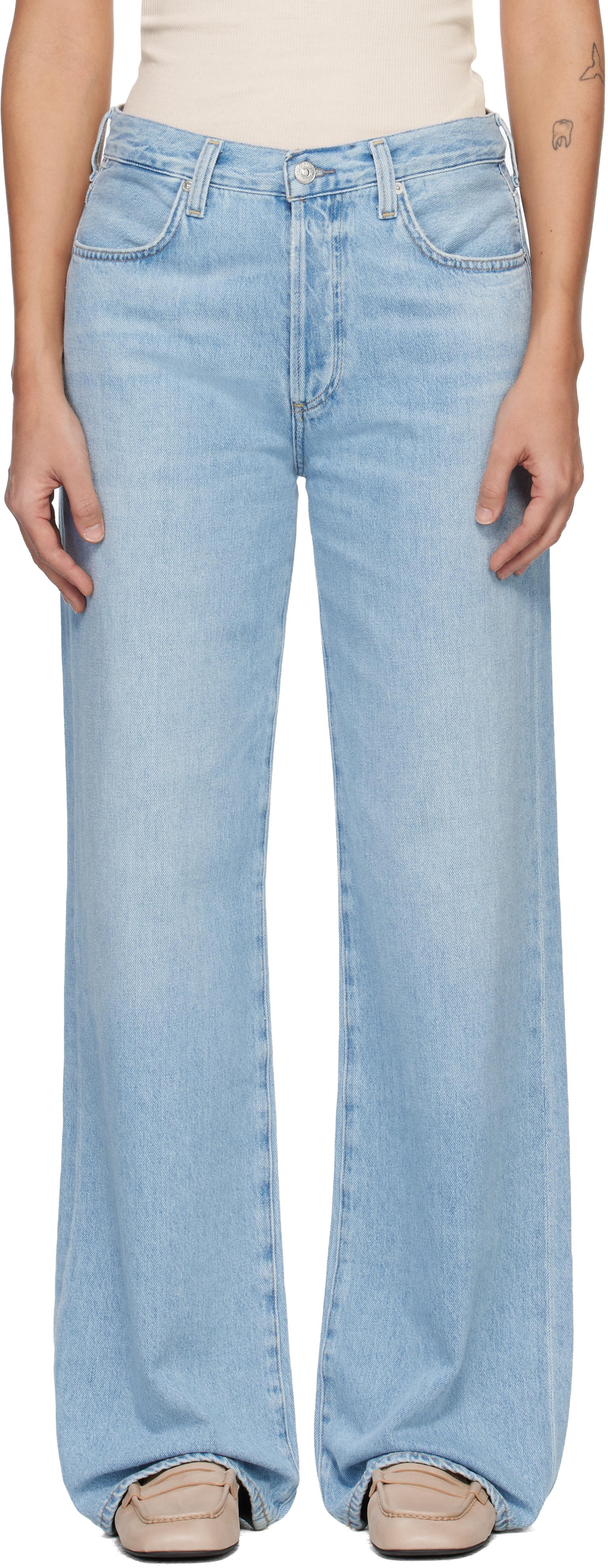 Citizens of Humanity: Blue Annina Straight Leg Jeans | SSENSE