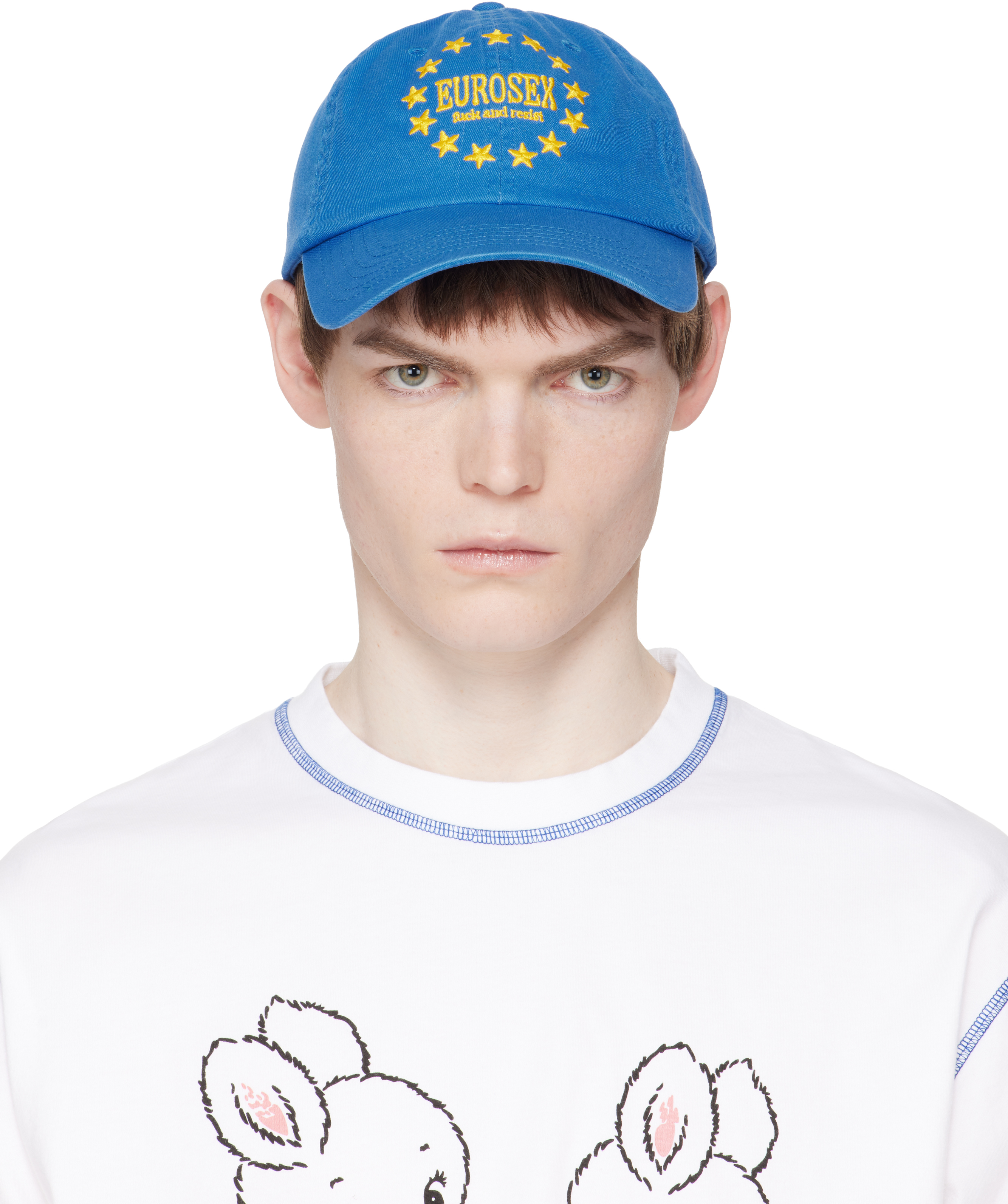 帽子 carnebollente cap Blue 'F*ck & Resist' Cap by Carne Bollente on Sale