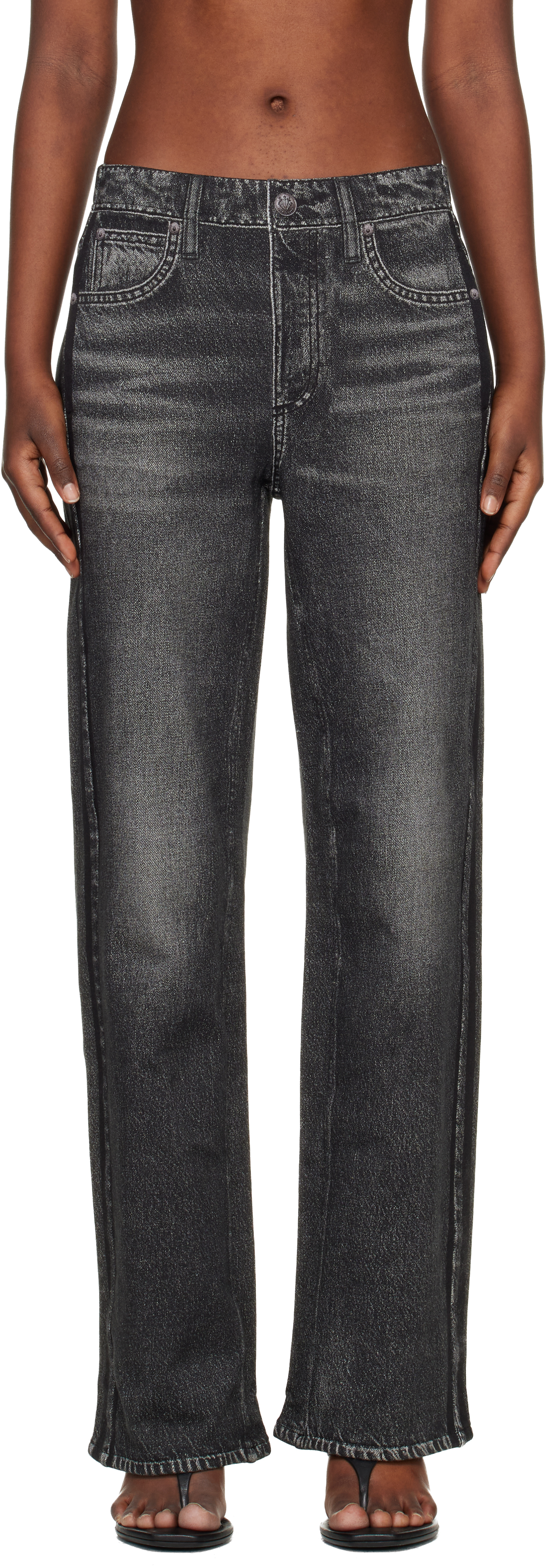 Black Miramar Wide-Leg Track Pants