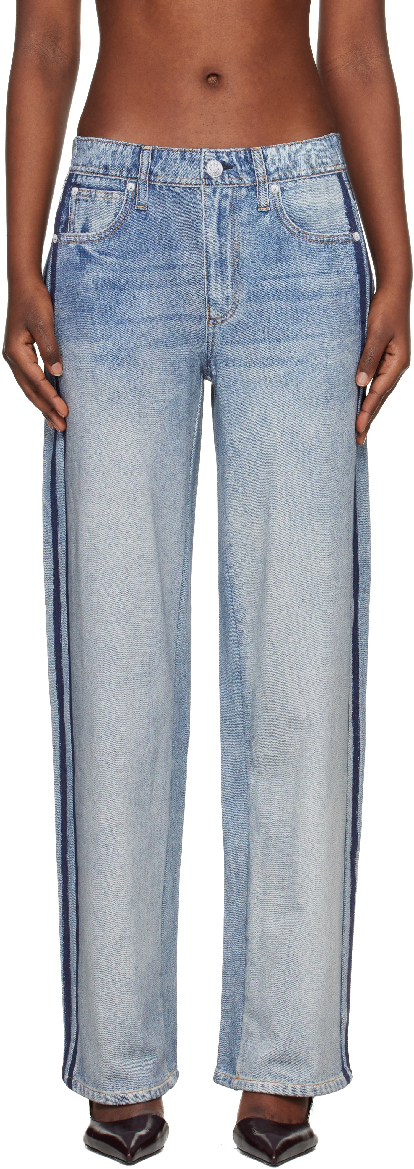 Blue Miramar Wide-Leg Track Pants