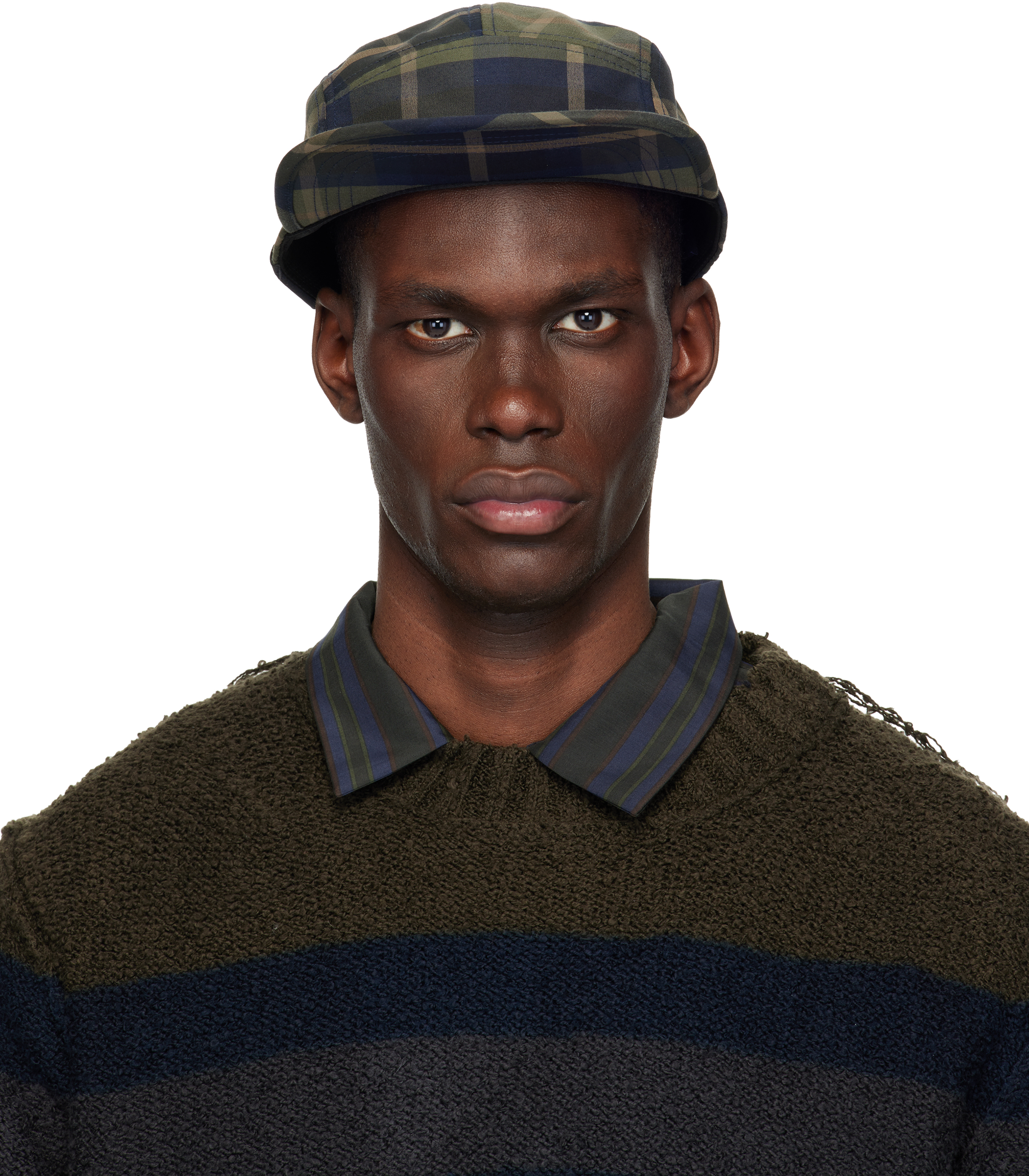 Comme des Garçons Homme: Khaki & Brown BRIEFING Edition Check Cap