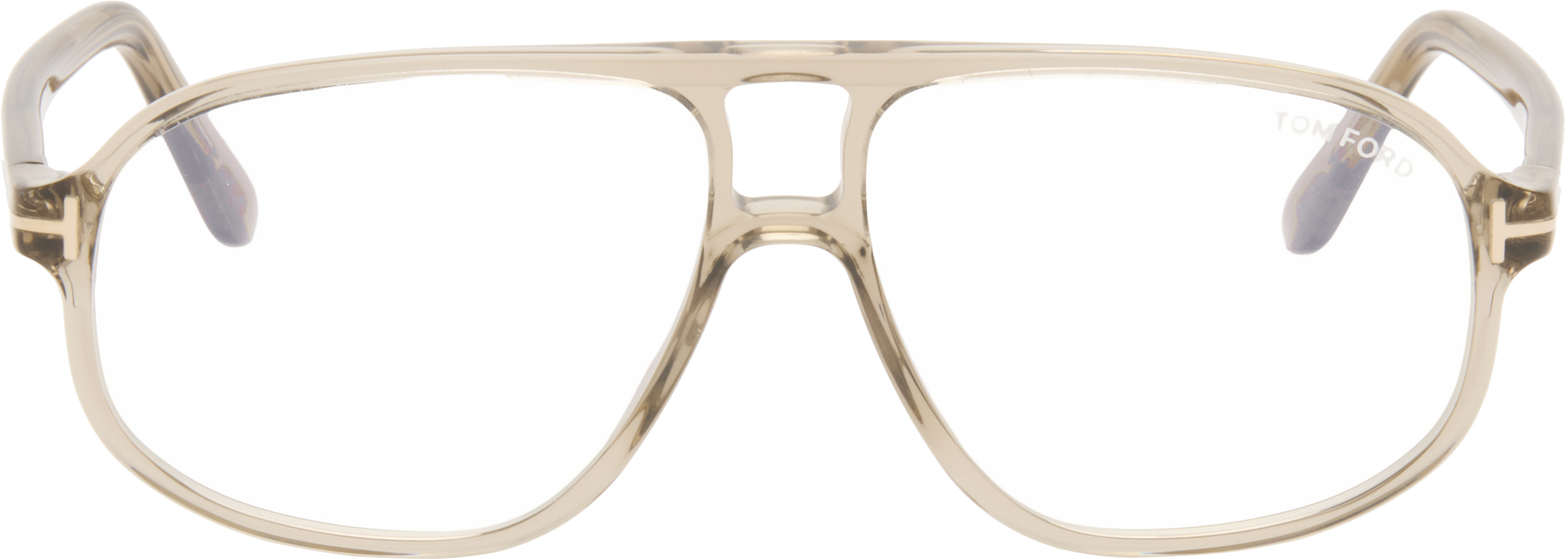 TOM FORD Beige Navigator Blue Light Glasses