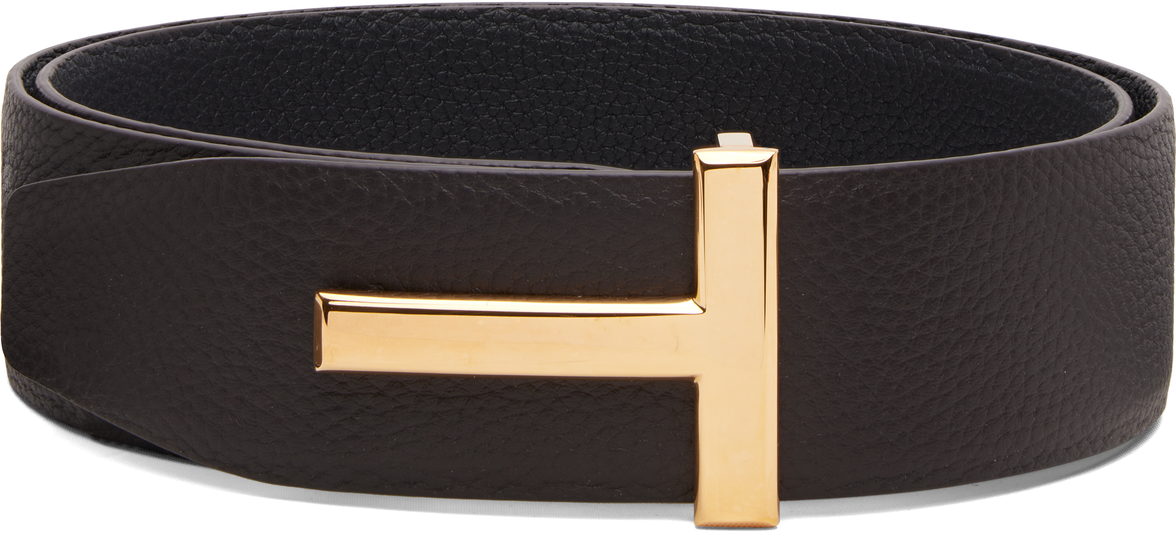 TOM FORD: ブラウン＆ブラック T Icon リバーシブル グレインレザー