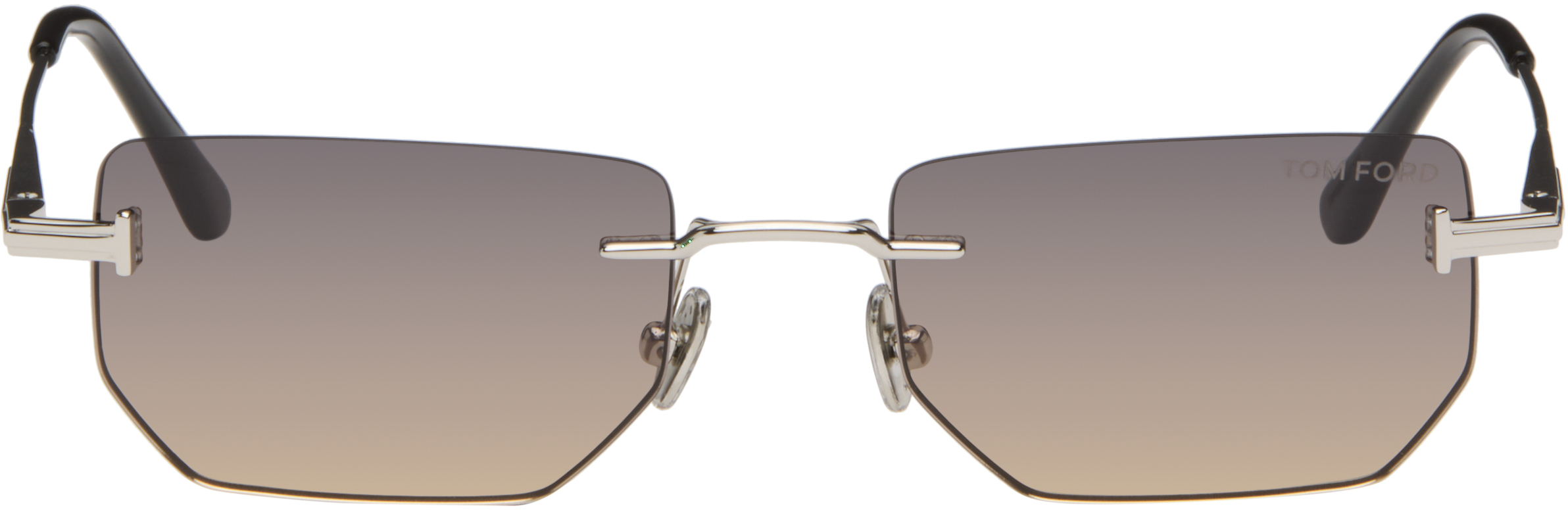 Tom Ford Ethan TF 1355 Col 16B silver rimless Sunglasses with case Tom Ford Ethan-02 Sunglasses FT1355 30E Shiny Deep Gold  main image 3
