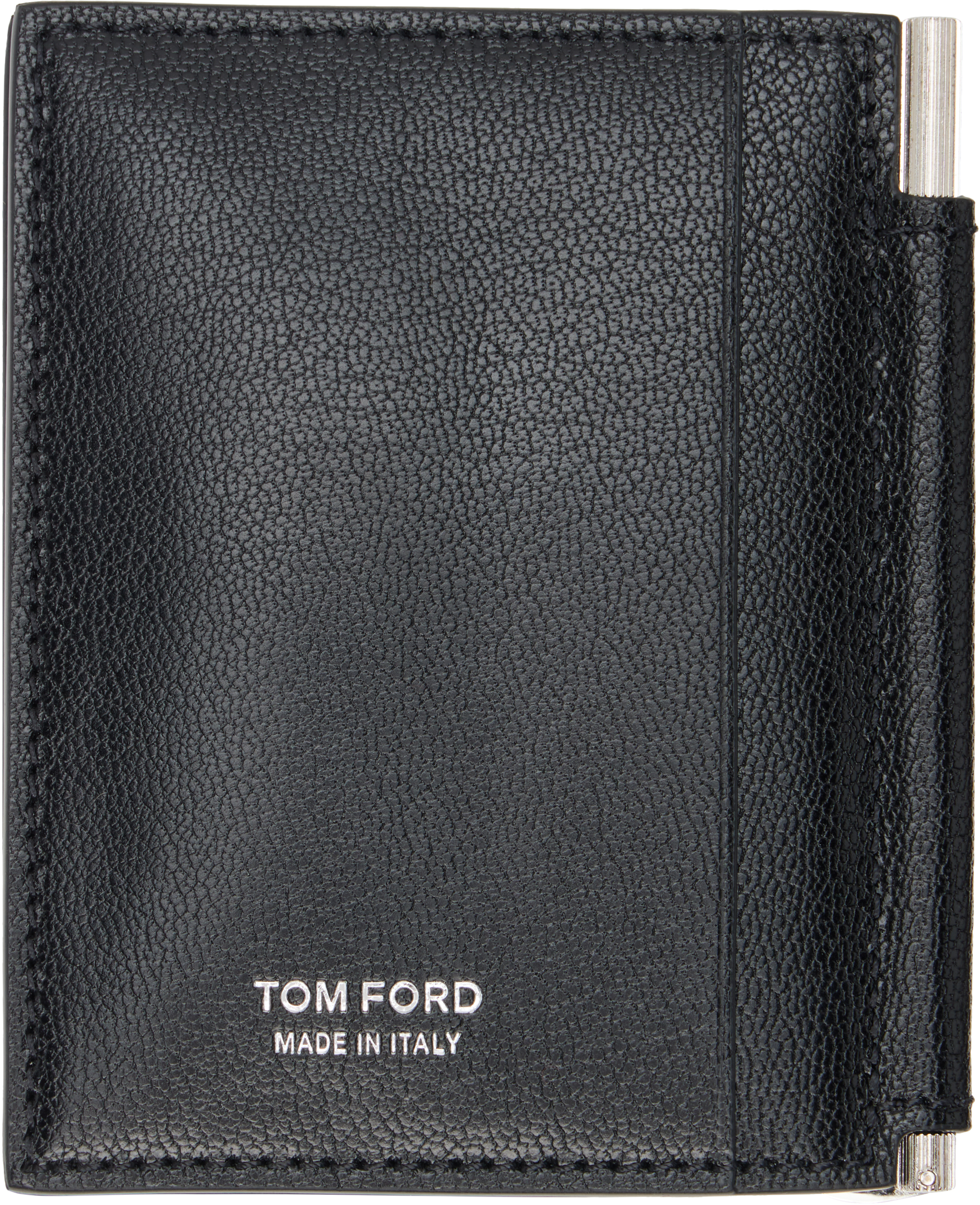 TOM FORDのブラック Elongated T Line マネークリップ カードケースが