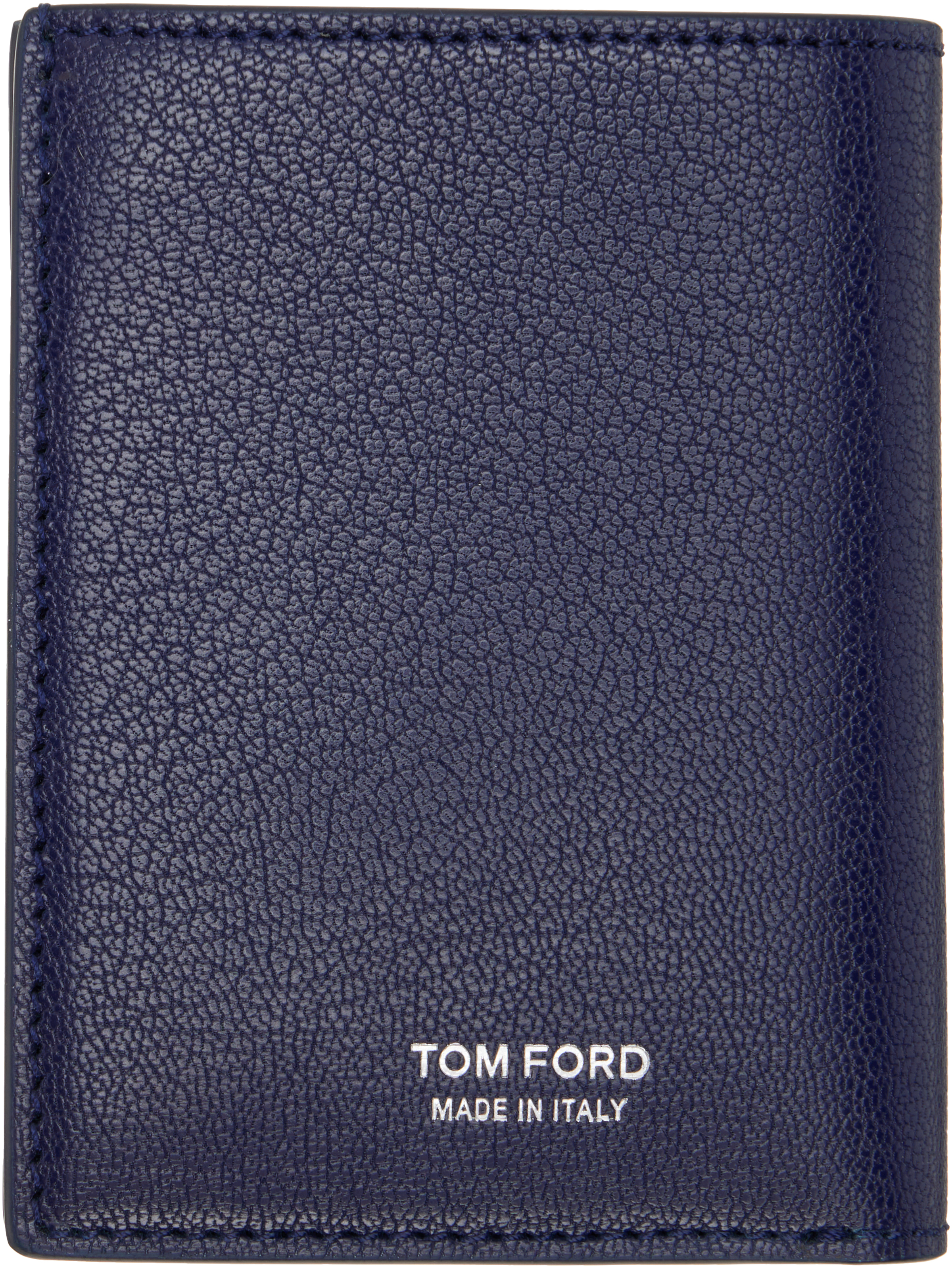 TOM FORD: ネイビー Elongated T Line Folding カードケース | SSENSE 日本