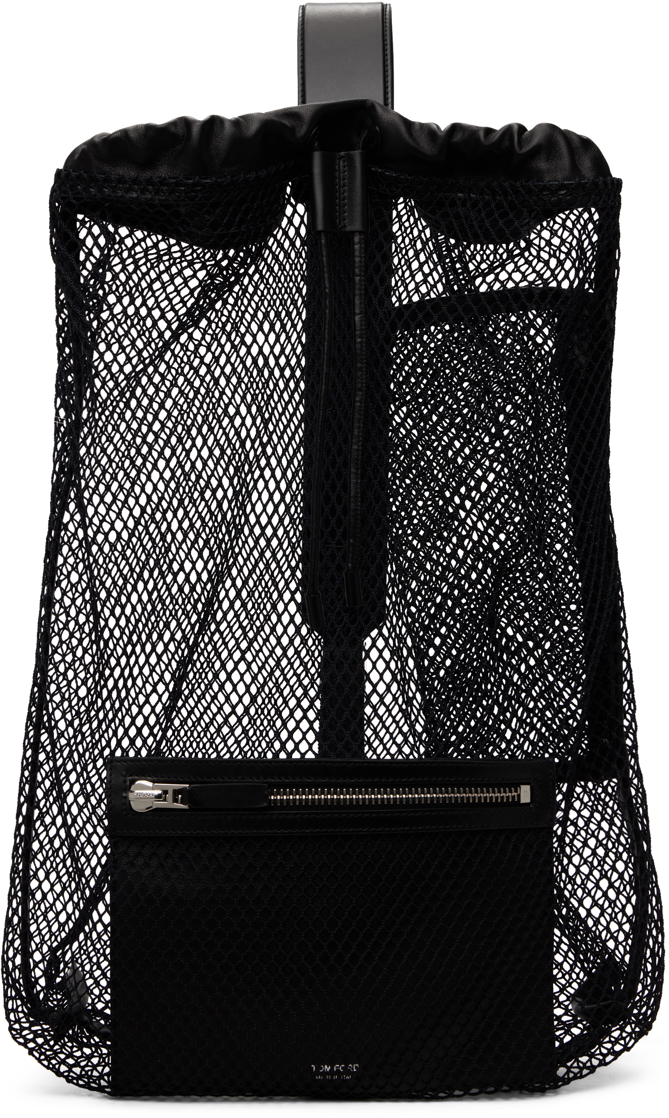 TOM FORD Black Mesh Line Sling Backpack