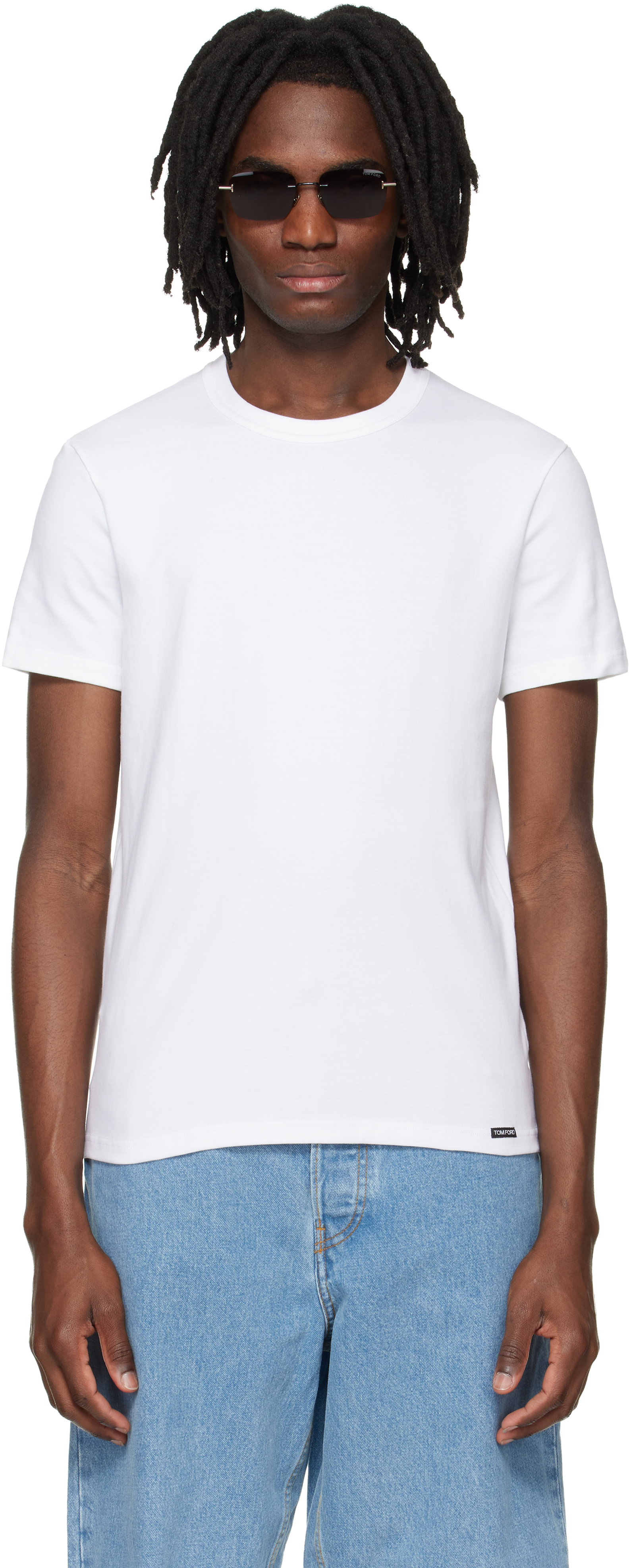 TOM FORD: ホワイト コットン クルーネックTシャツ | SSENSE 日本