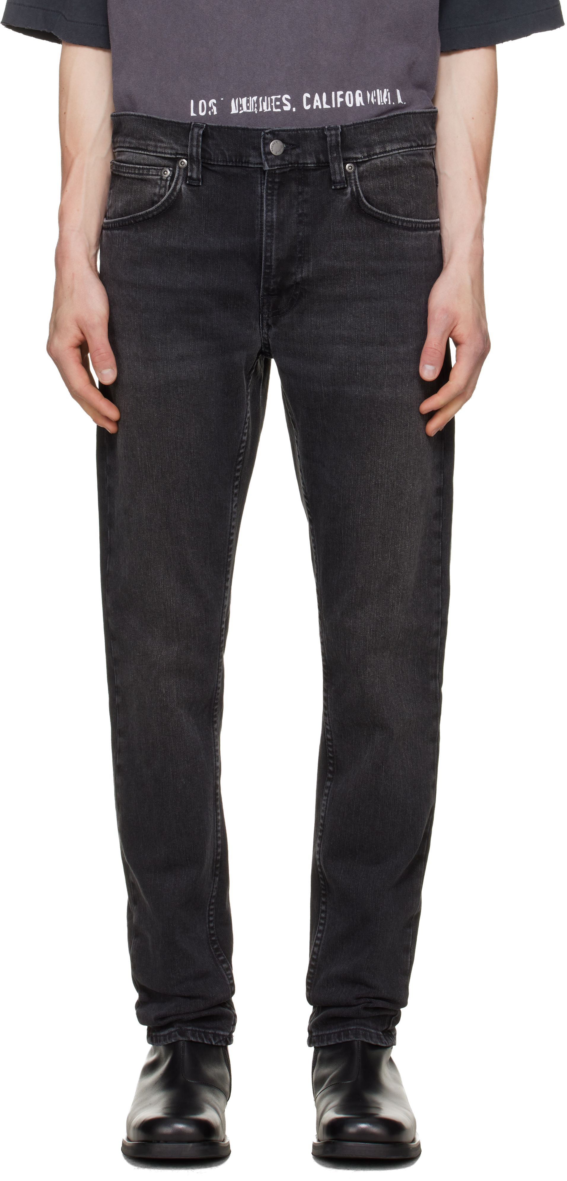 Nudie Jeans: ブラック Lean Dean ジーンズ | SSENSE 日本