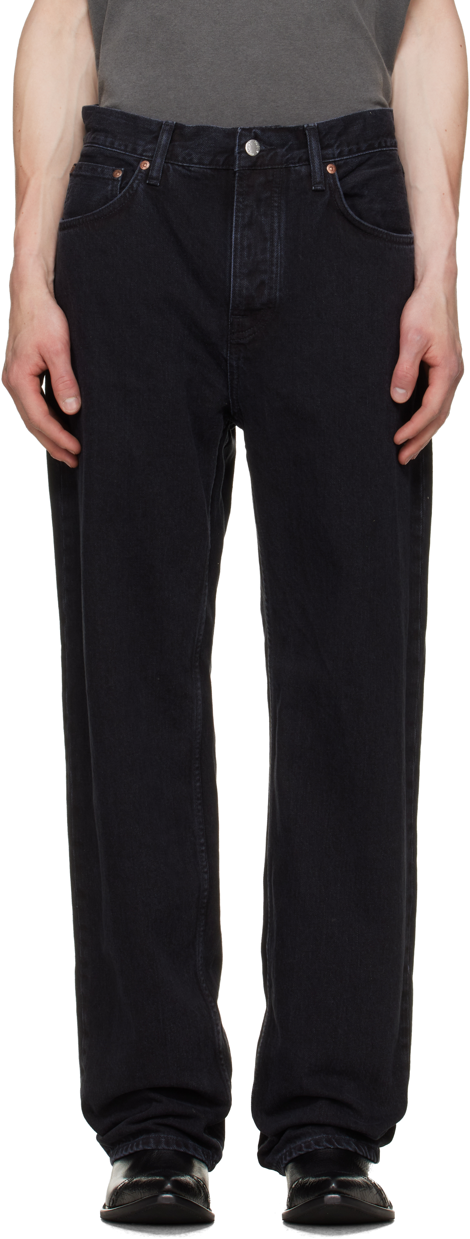 Nudie Jeans: ブラック Tuff Tony ジーンズ | SSENSE 日本
