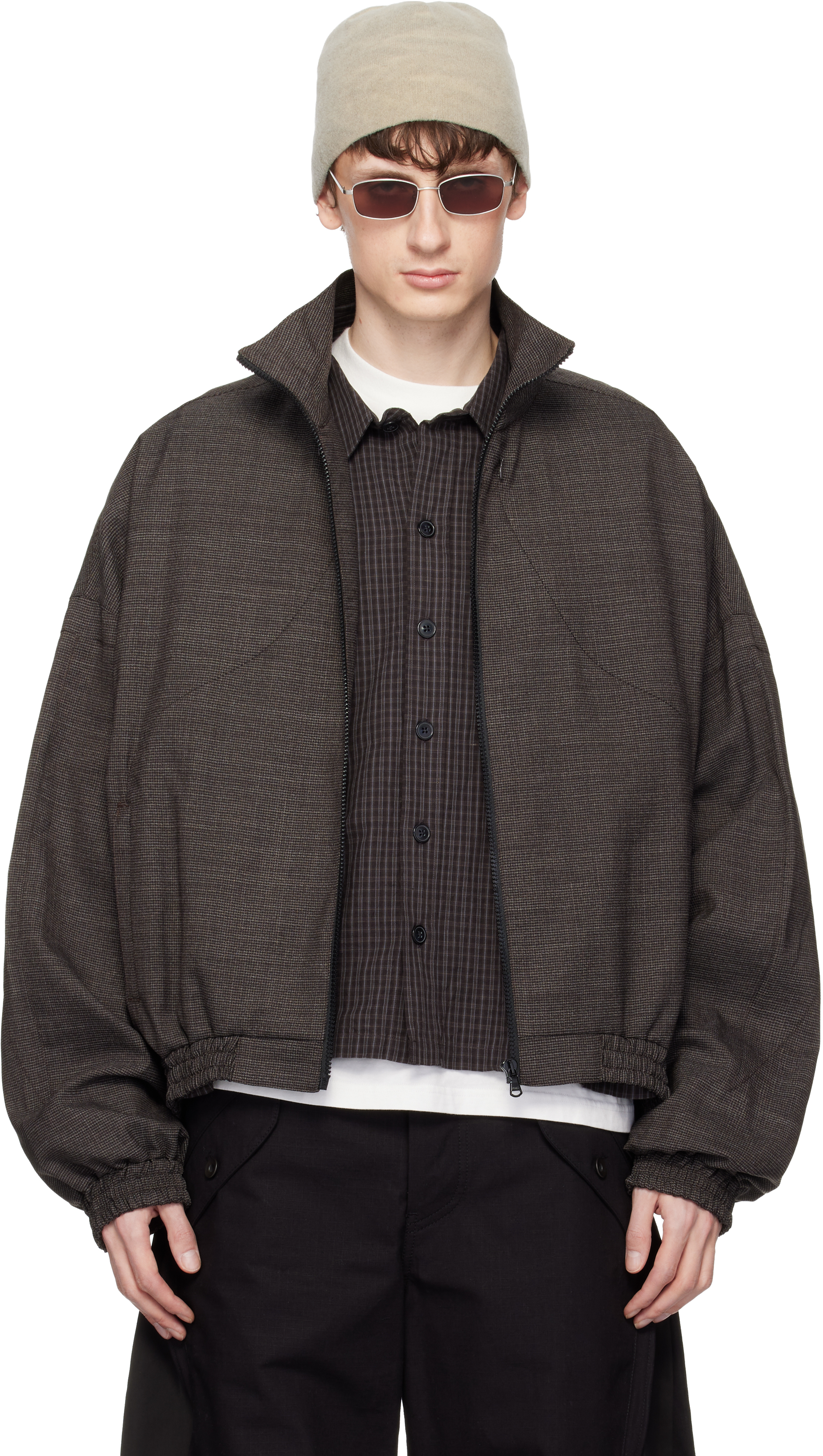 Brown Vented OS Track Jacket by FFFPOSTALSERVICE on Sale