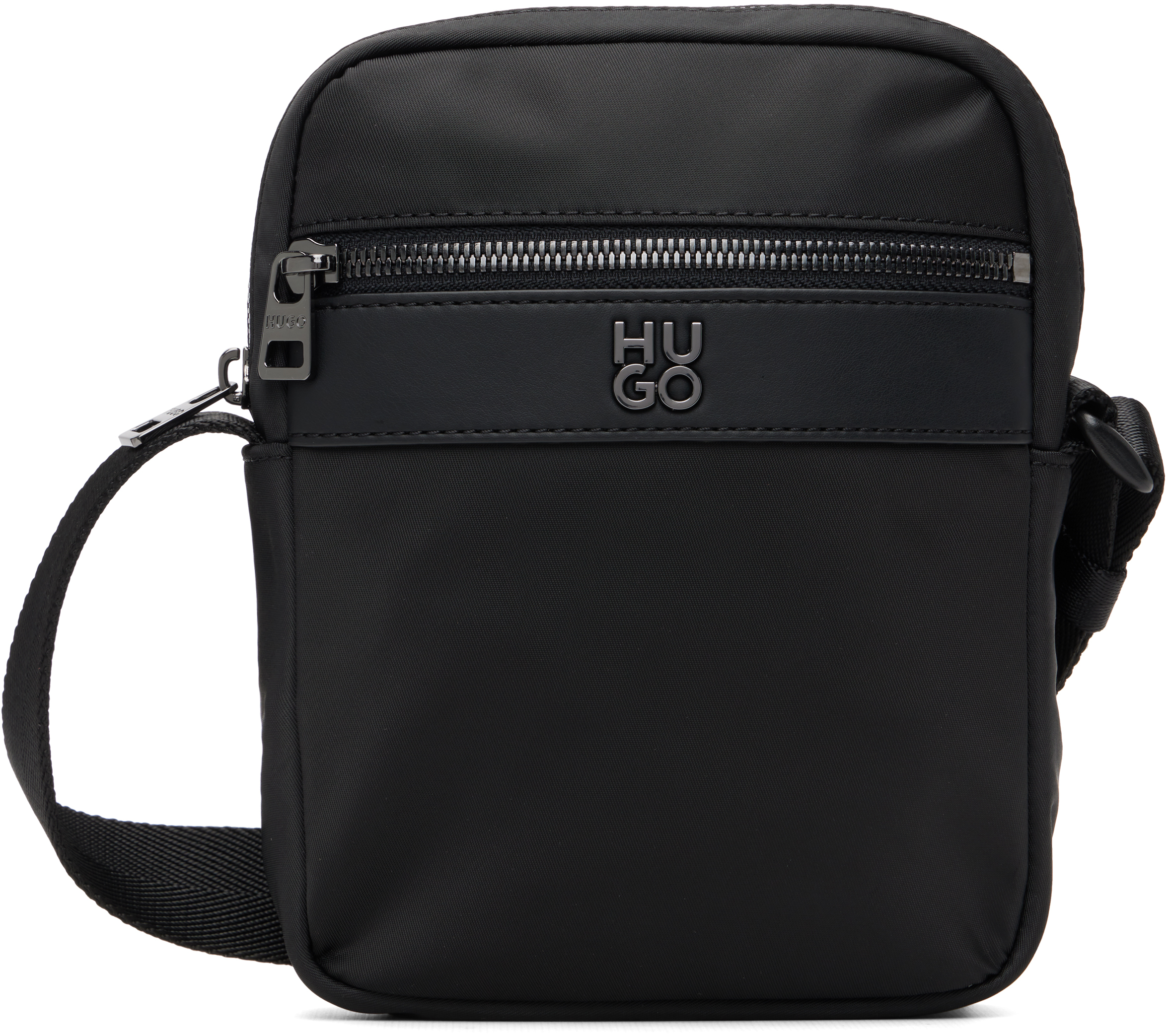 Hugo: ブラック ロゴハードウェア バッグ | SSENSE 日本