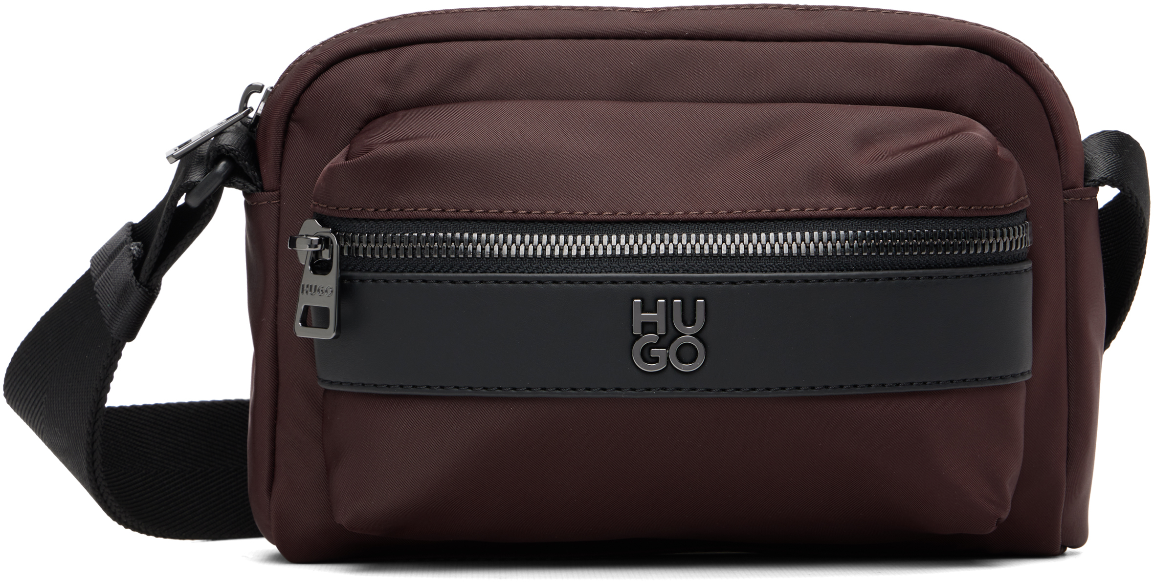 Brown Twill Crossbody Bag