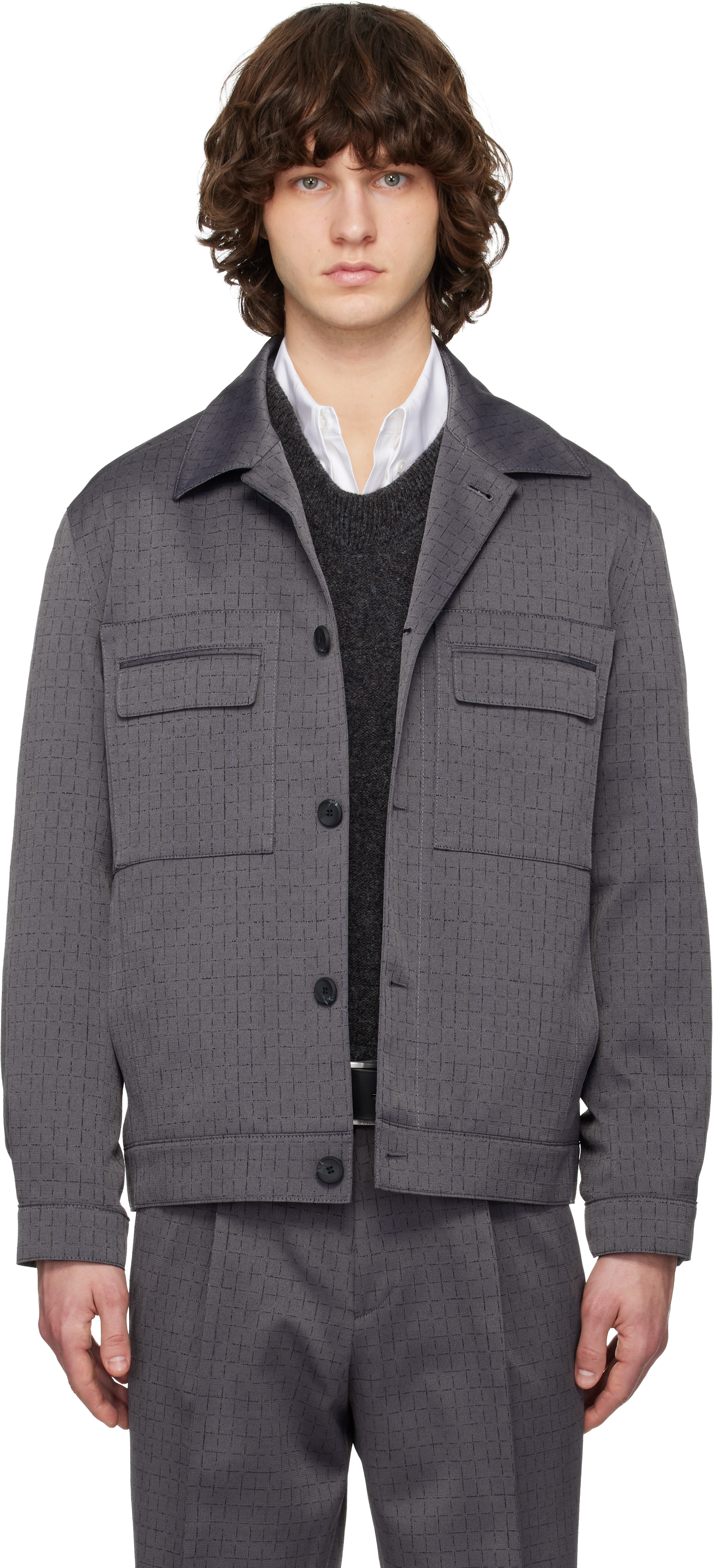 Hugo Gray Virgin Wool Jacket