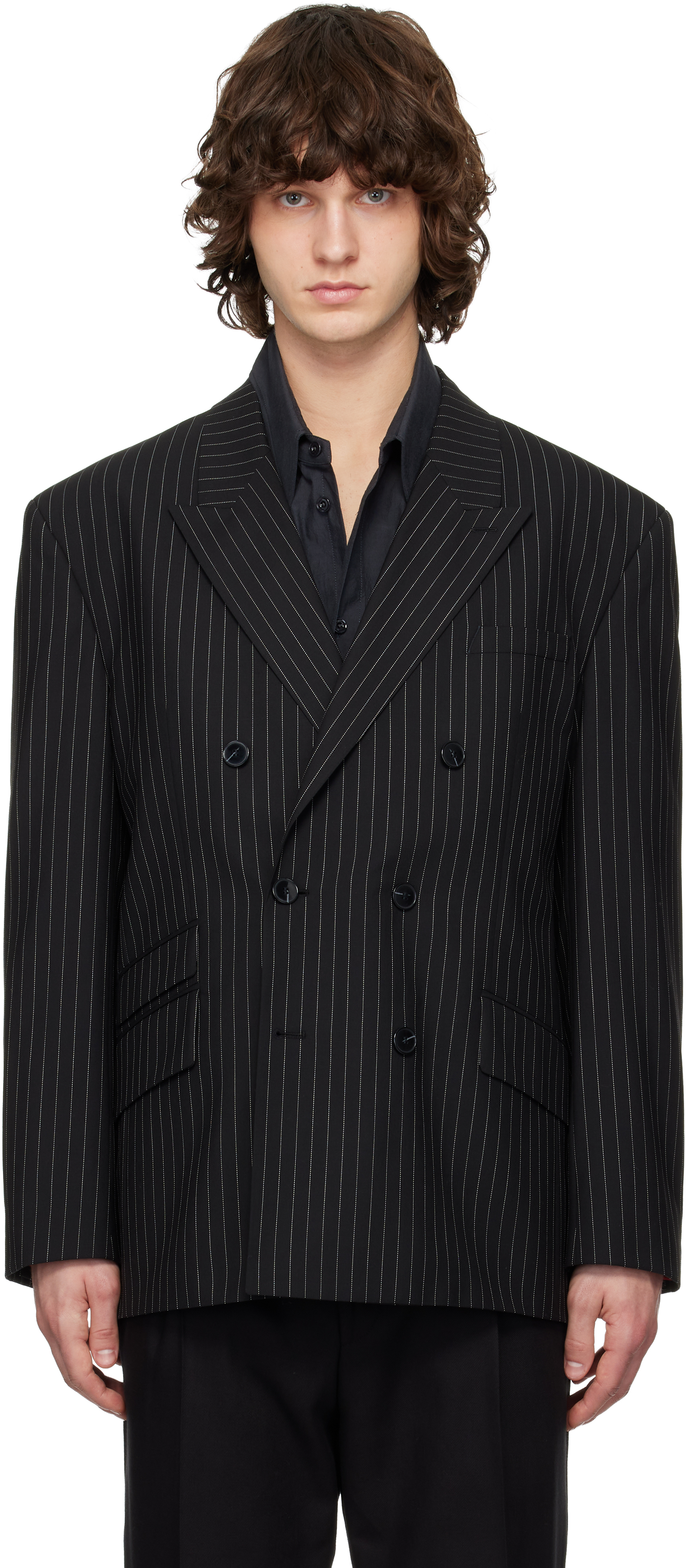 Hugo: ブラック オーバーサイズフィット テーラードジャケット