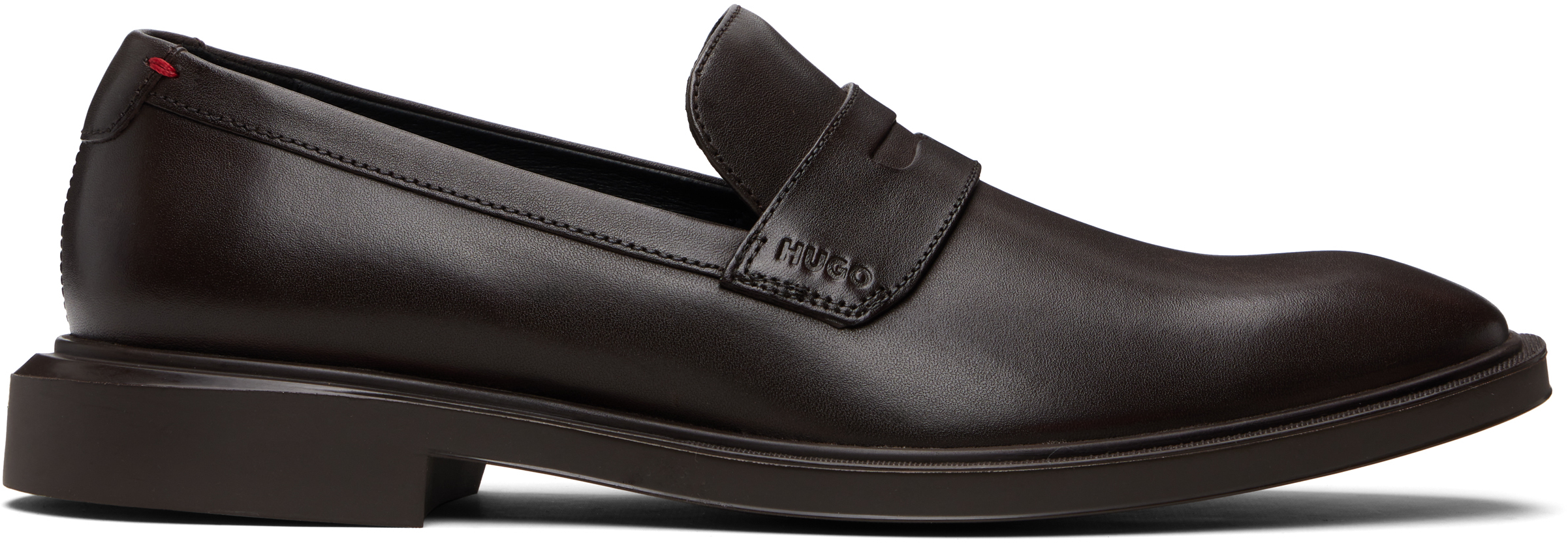 Brown Penny Trim Loafers by Hugo on Sale display picture 2
