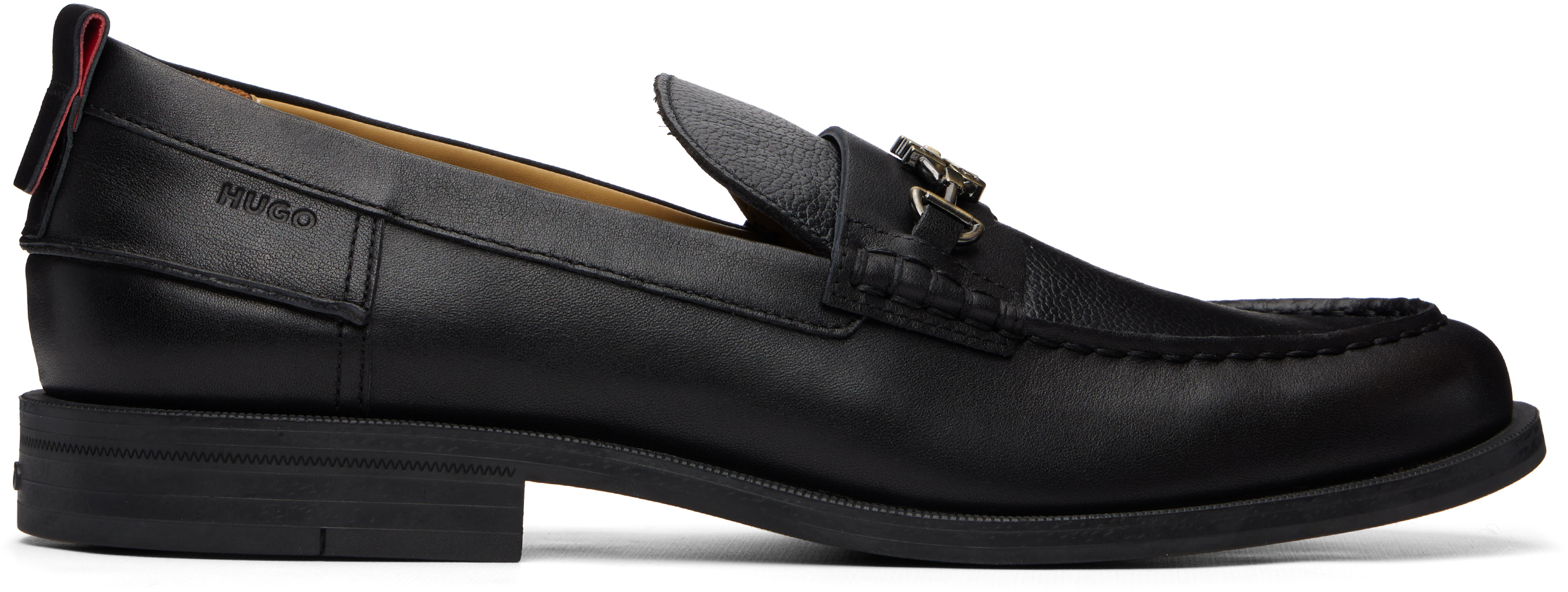 Black Stacked-Logo Bit Loafers by Hugo on Sale