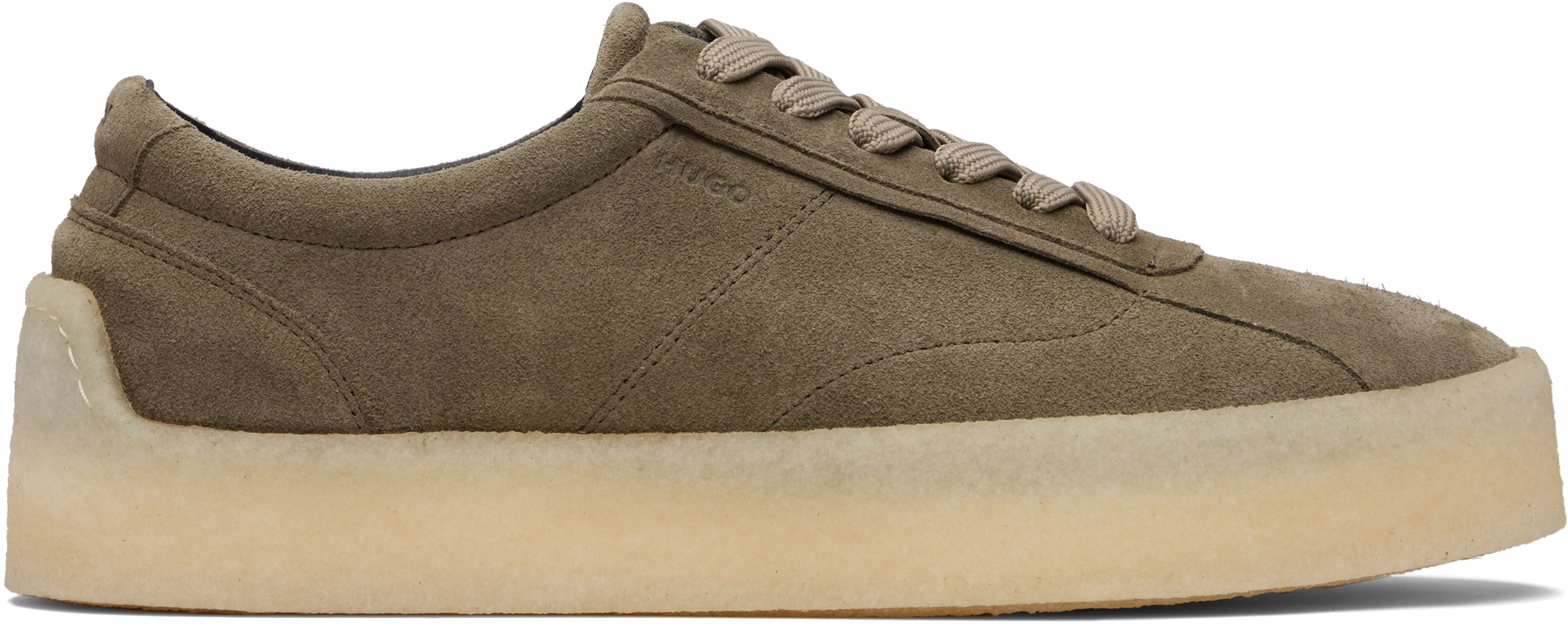 Khaki Suede Sneakers by Hugo on Sale