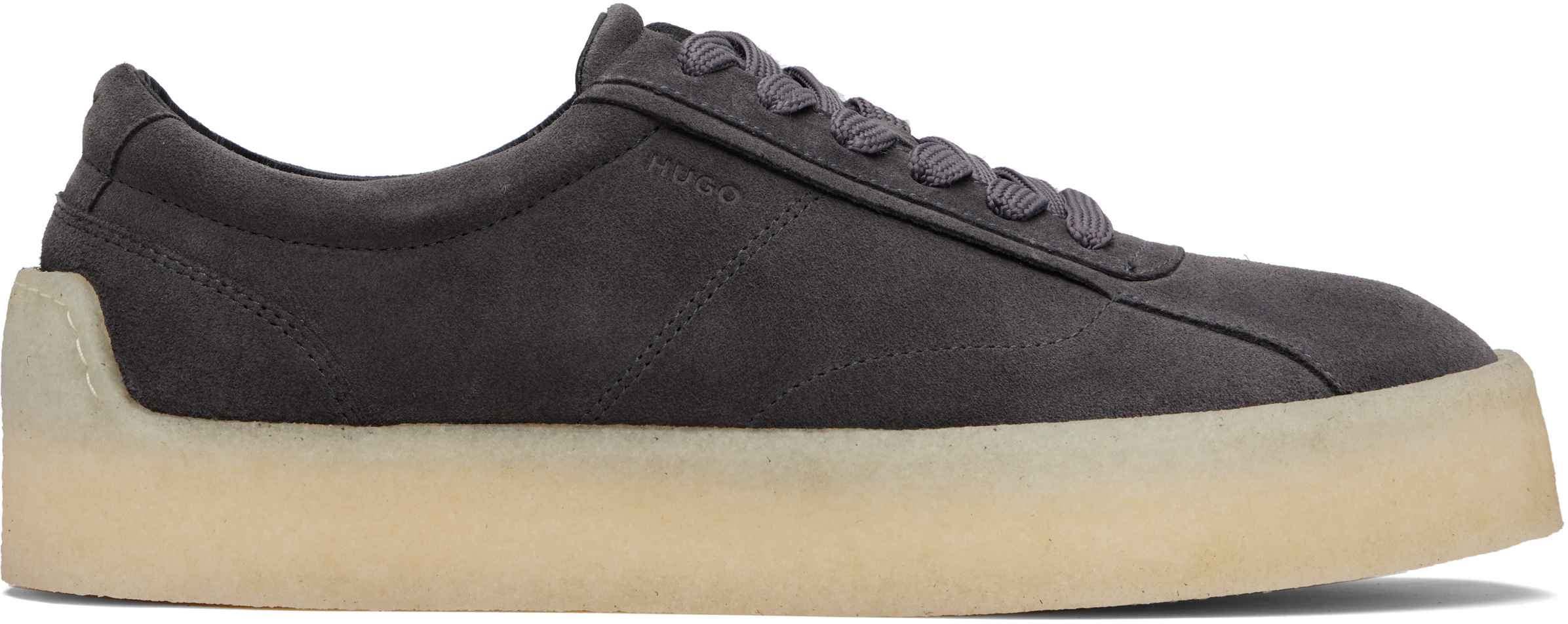 靴 UK7.5 HUGO-SUEDE hugo-hugo-boss-gray-rubber-