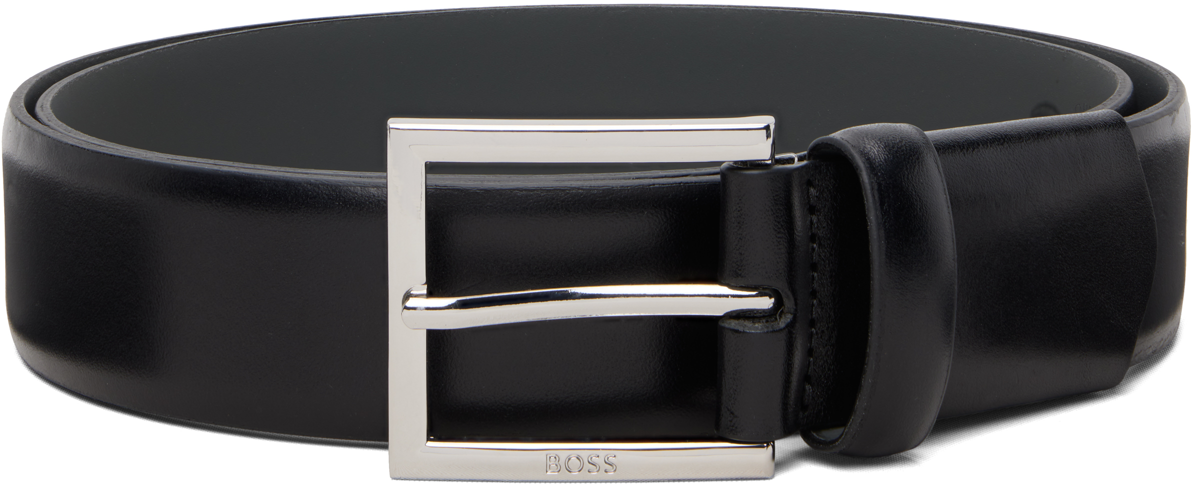 ⭐︎キスキス⭐︎　BOSS ブラックレザーベルト HBN10 BOSS: ブラック 'BOSS Performance' レザーベルト | SSENSE 日本