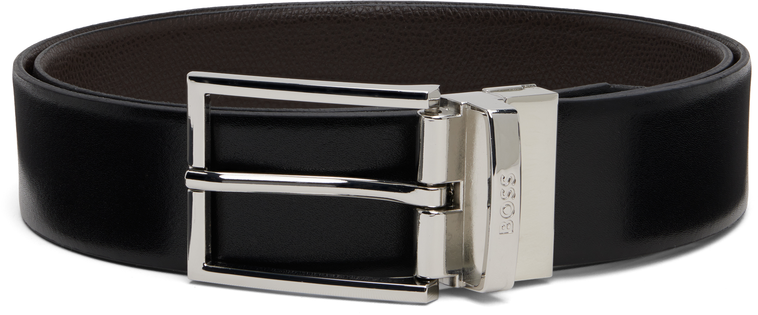 BOSS: ブラック リバーシブル レザーベルト | SSENSE 日本