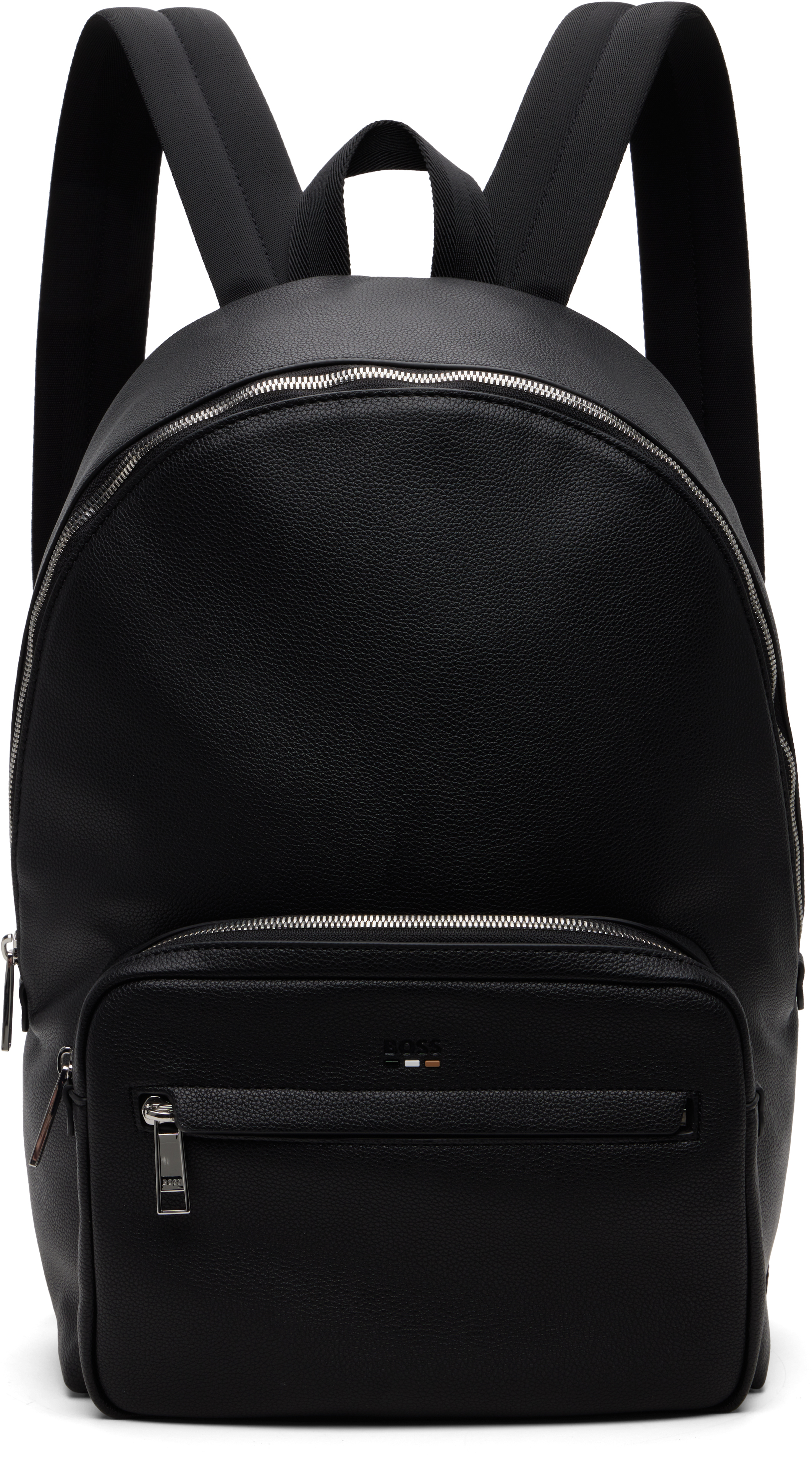 BOSS: ブラック エンボスロゴ バックパック | SSENSE 日本