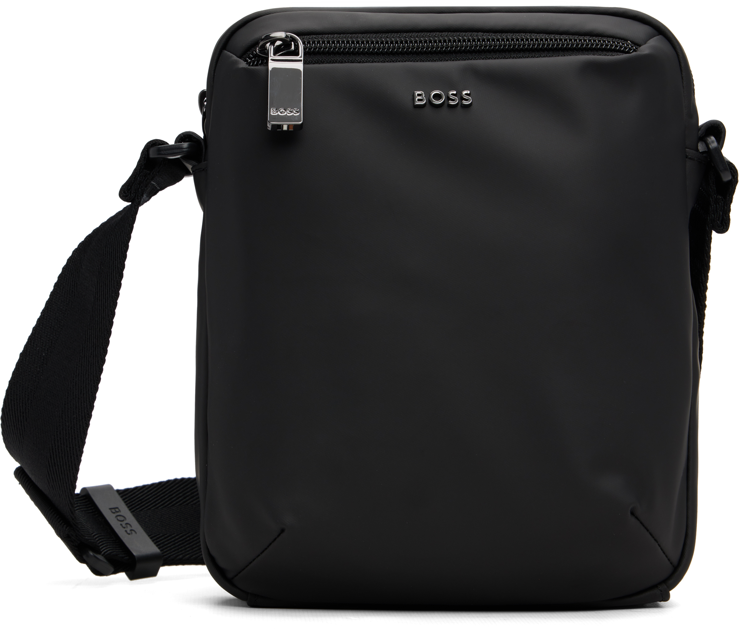 Hugoo 黒 メッセンジャーバッグ BOSS: ブラック ロゴハードウェア バッグ | SSENSE 日本