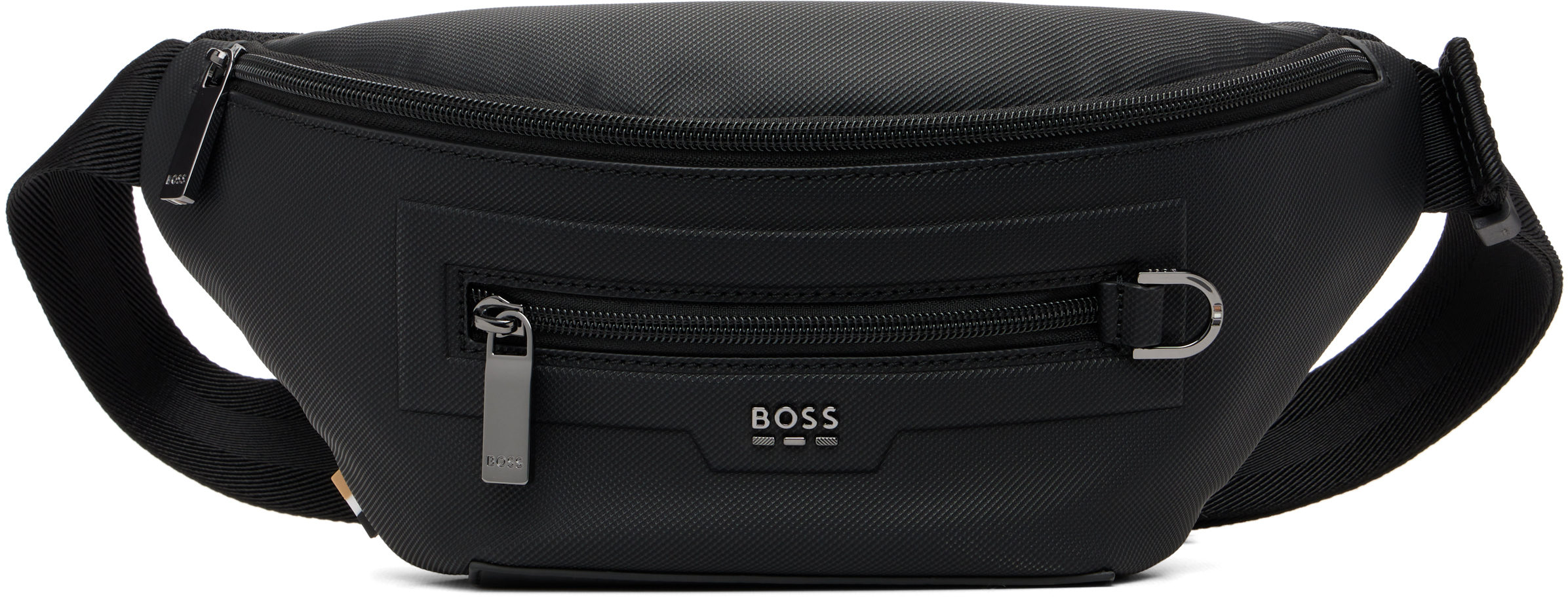 BOSS: ブラック キャンバス ベルトバッグ | SSENSE 日本