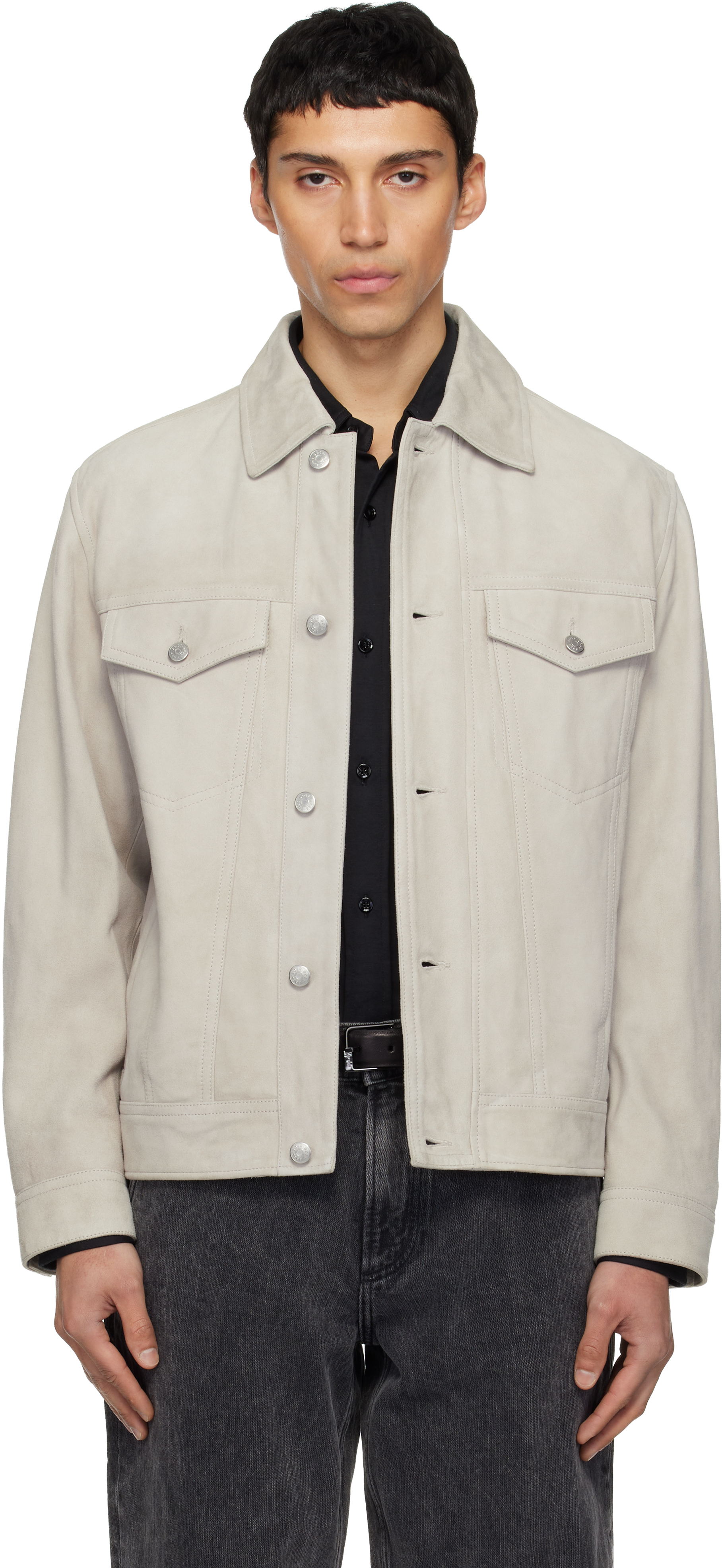 Boss leather jackets for Men | SSENSE